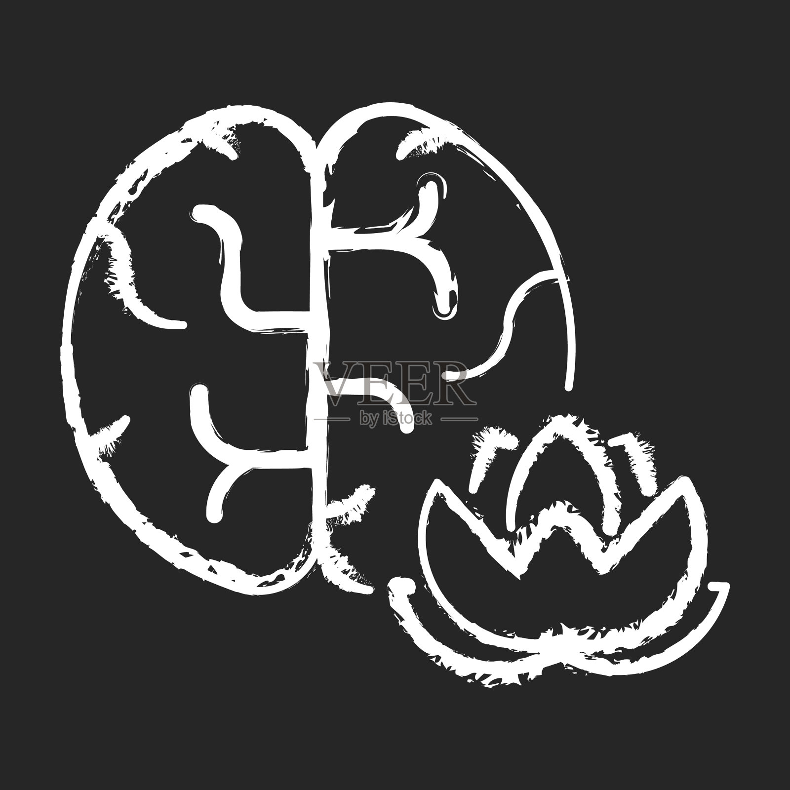 练习正念粉笔白图标黑插画图片素材