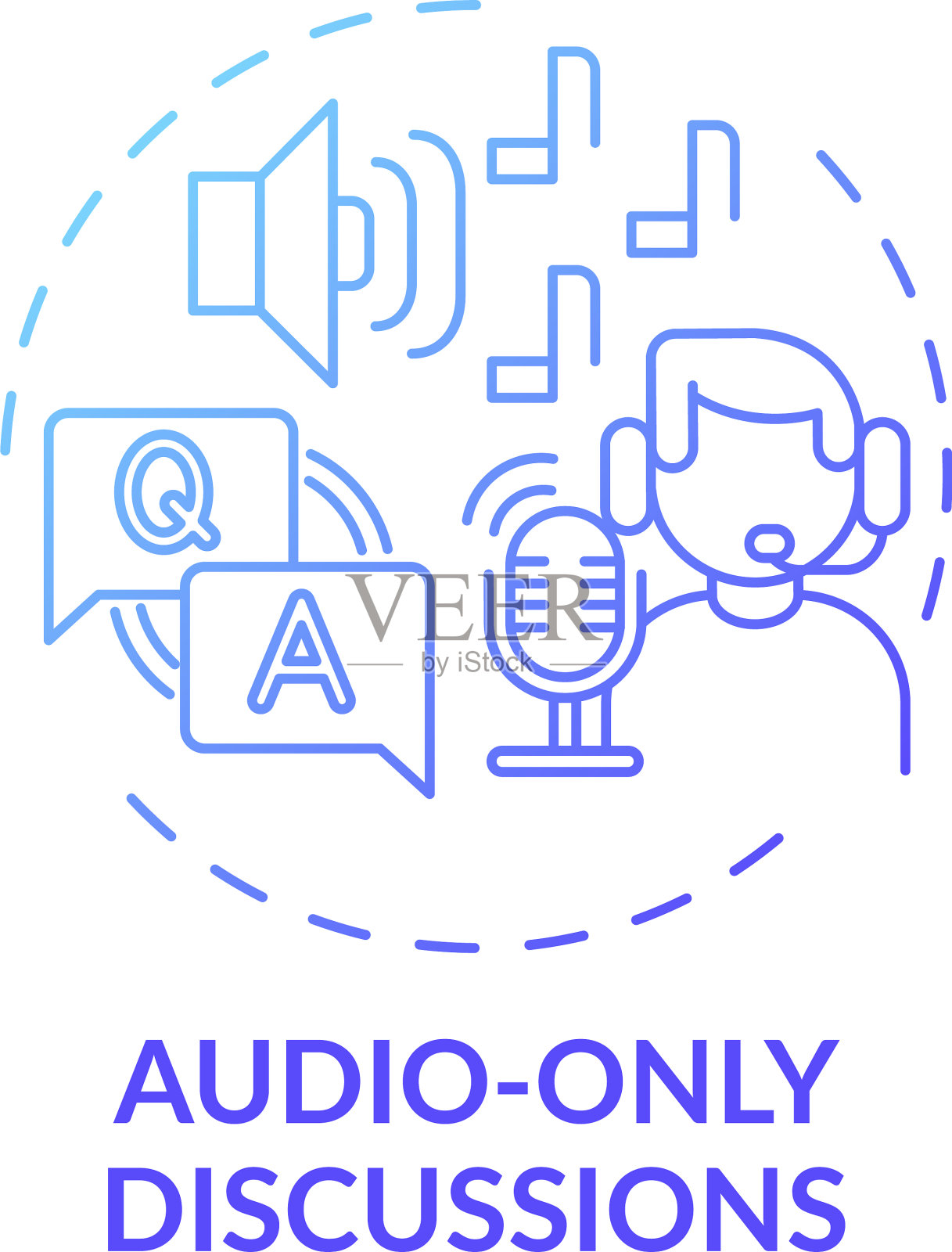 音频只讨论概念图标插画图片素材