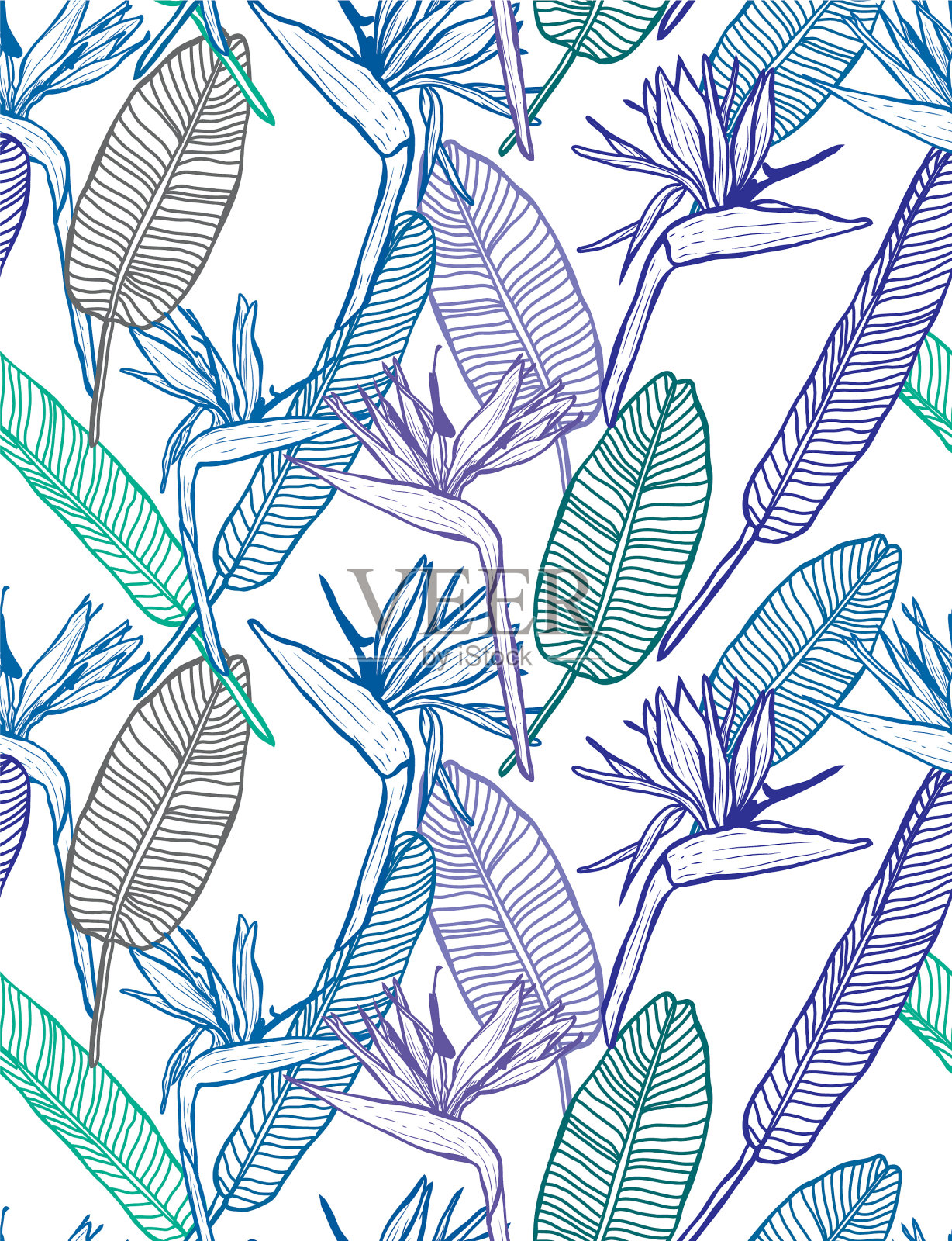 花卉无缝模式插画图片素材