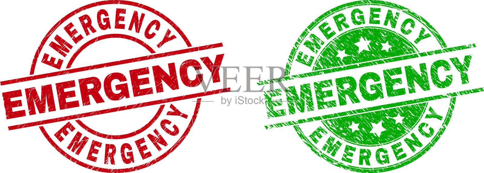 使用腐蚀纹理的紧急圆形密封插画图片素材