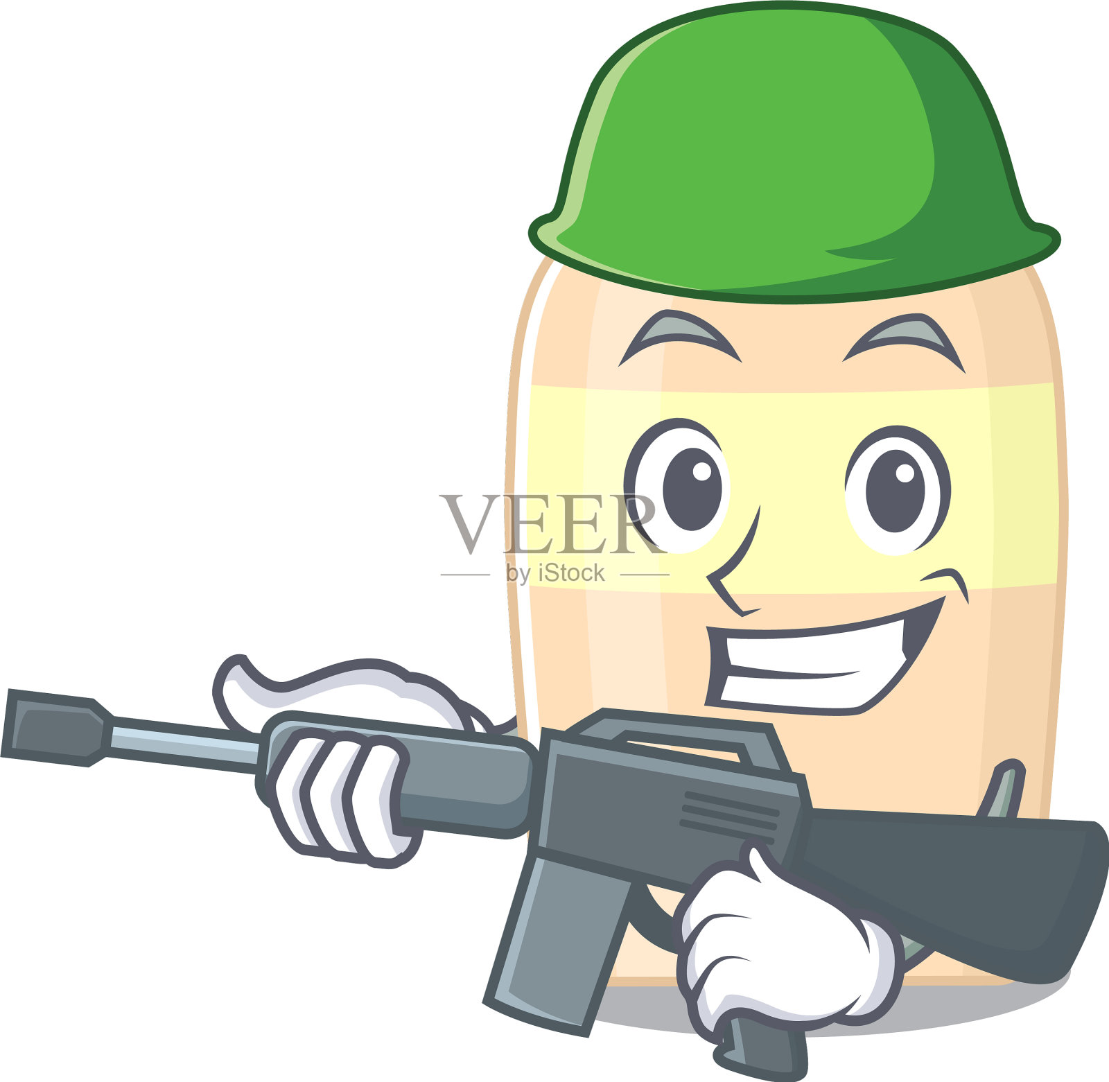 一个卡通图片军队墨粉持有机设计元素图片