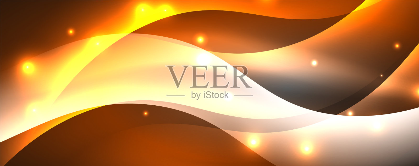 闪闪发光的霓虹波光线抽象插画图片素材