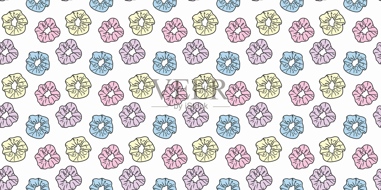 五颜六色的发圈重复模式的领带插画图片素材