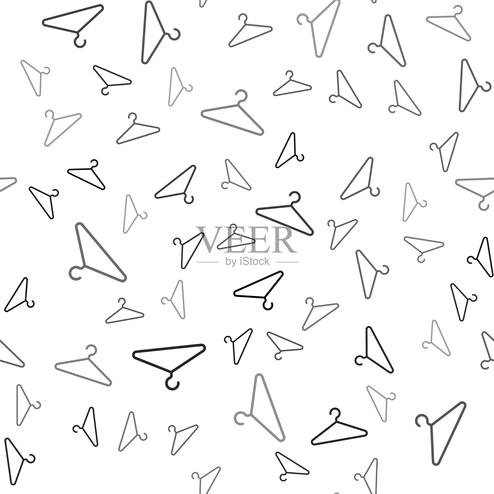 黑色衣架衣橱图标孤立无缝插画图片素材