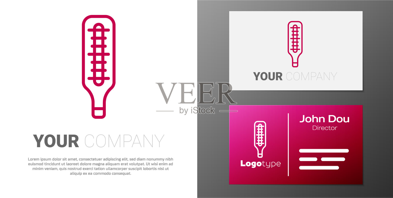 医用标型线医用温度计插画图片素材