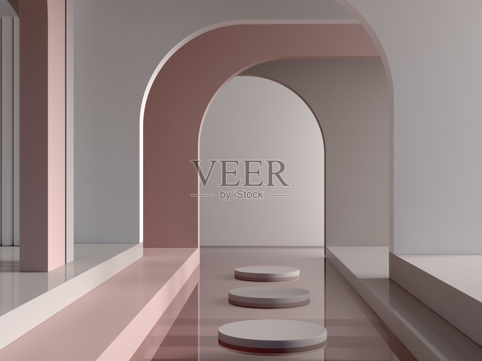 最小的场景与拱门和空讲台照片摄影图片