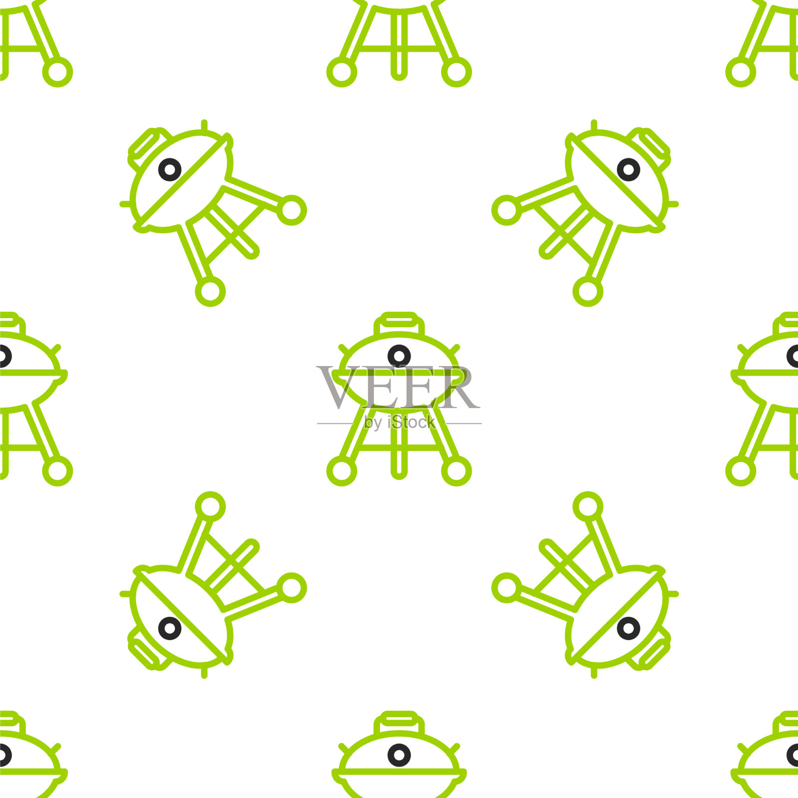 线烤肉架图标隔离无缝模式插画图片素材