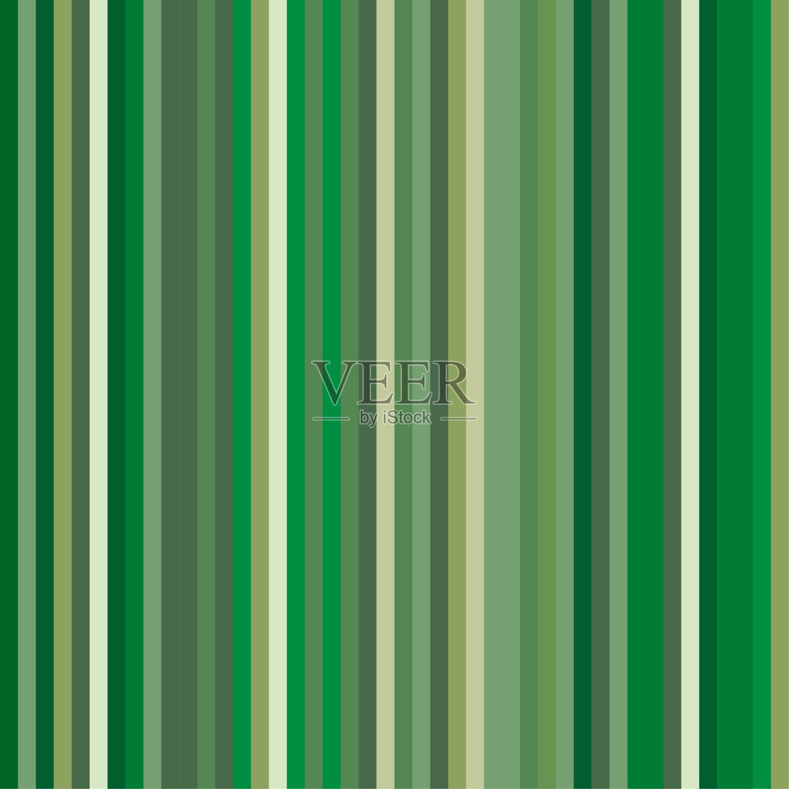 精致的绿色条纹，简单的无缝图案，平面矢量插图插画图片素材