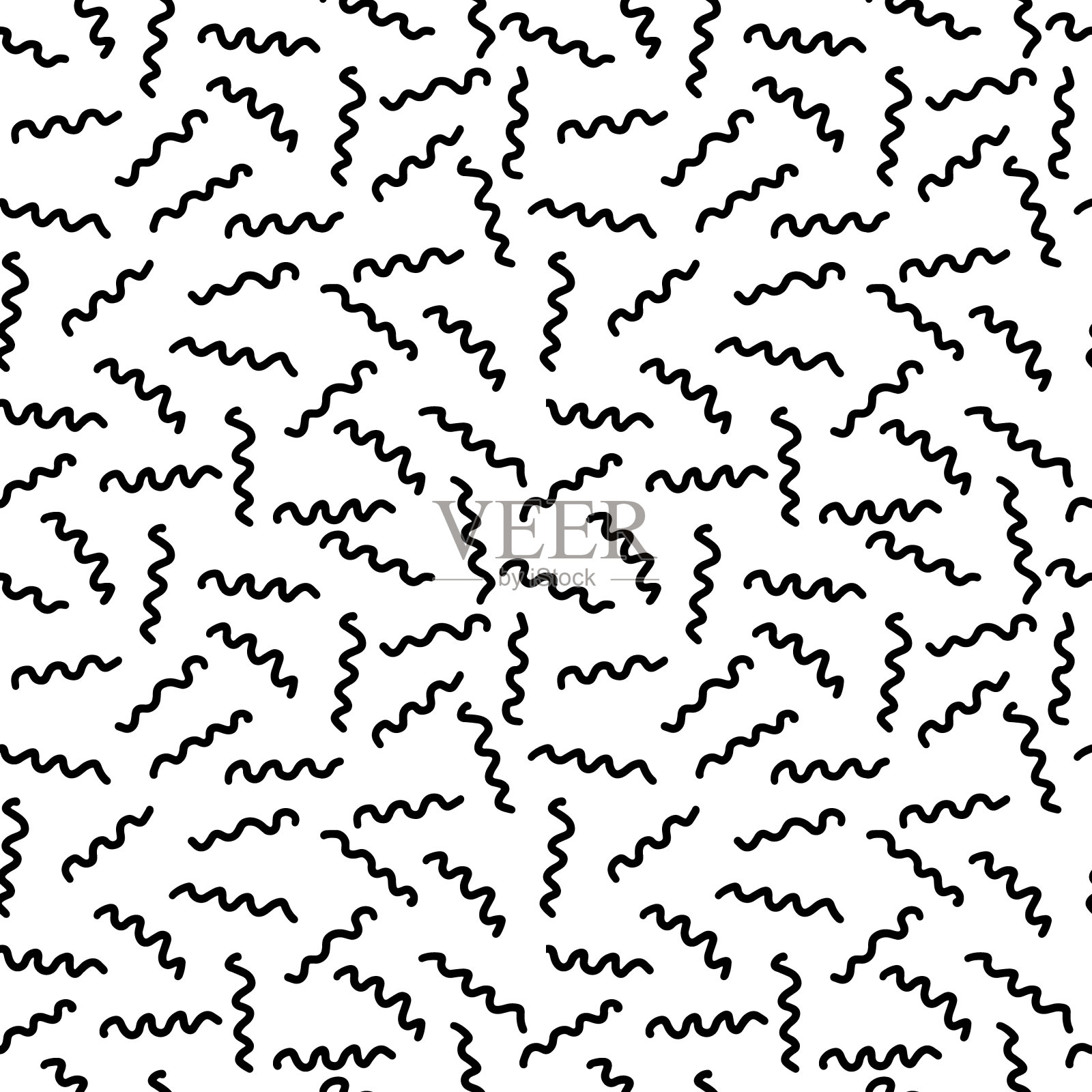 手绘黑白相间的锯齿形无缝图案。现代时尚的纹理。适用于包装、纺织品、织物、墙纸等。向量插画图片素材