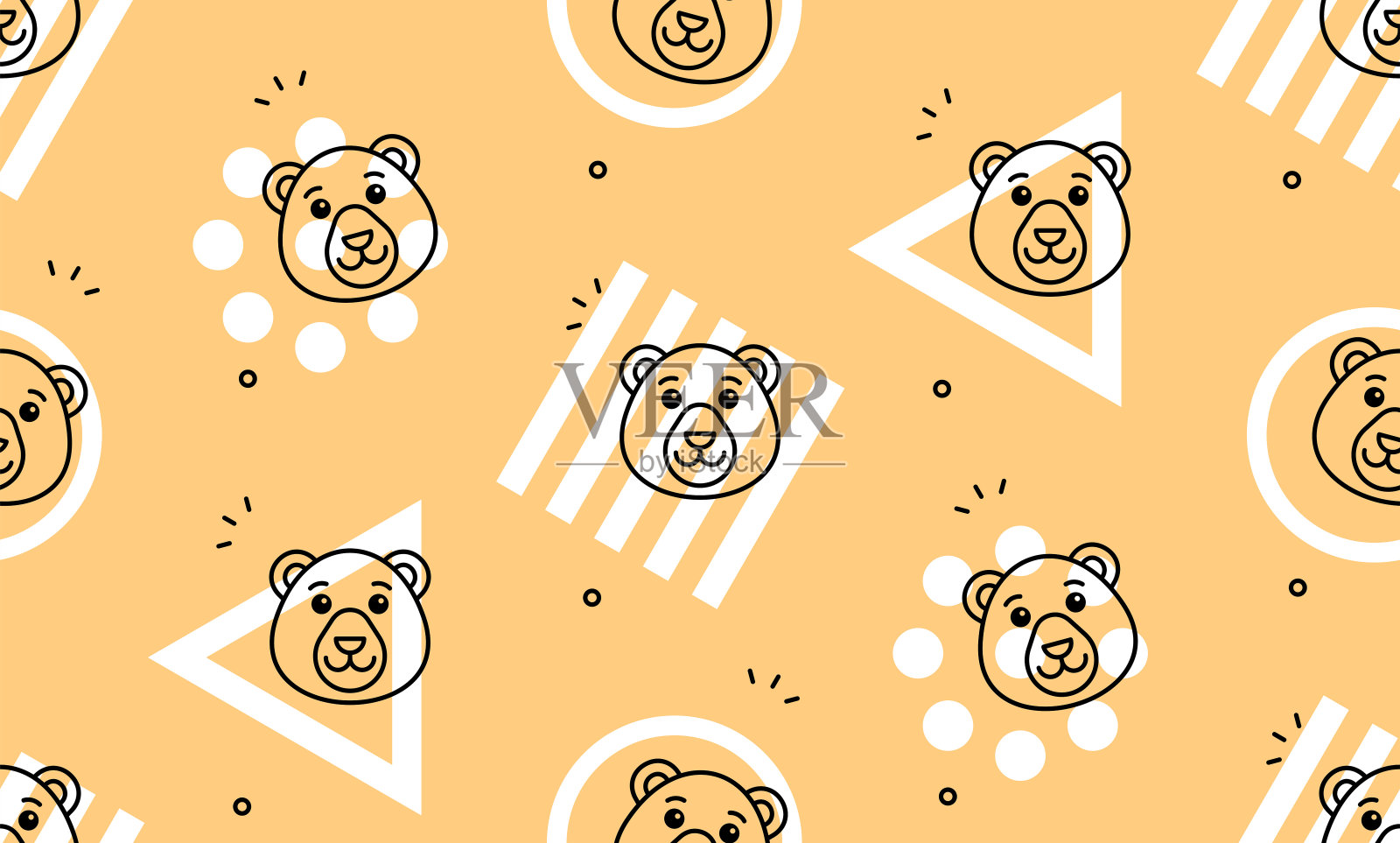 熊的无缝模式插画图片素材