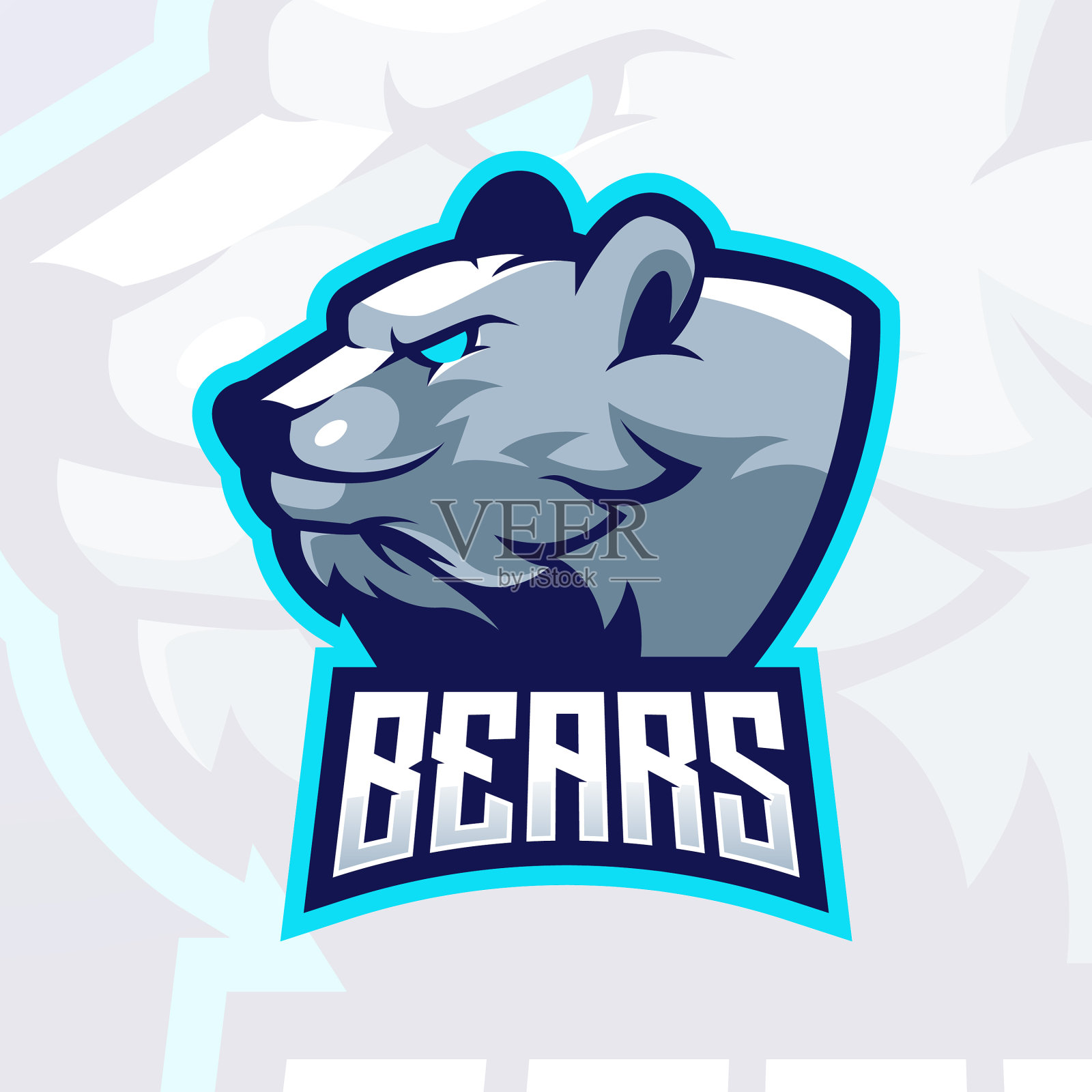 熊的电子竞技的标志插画图片素材