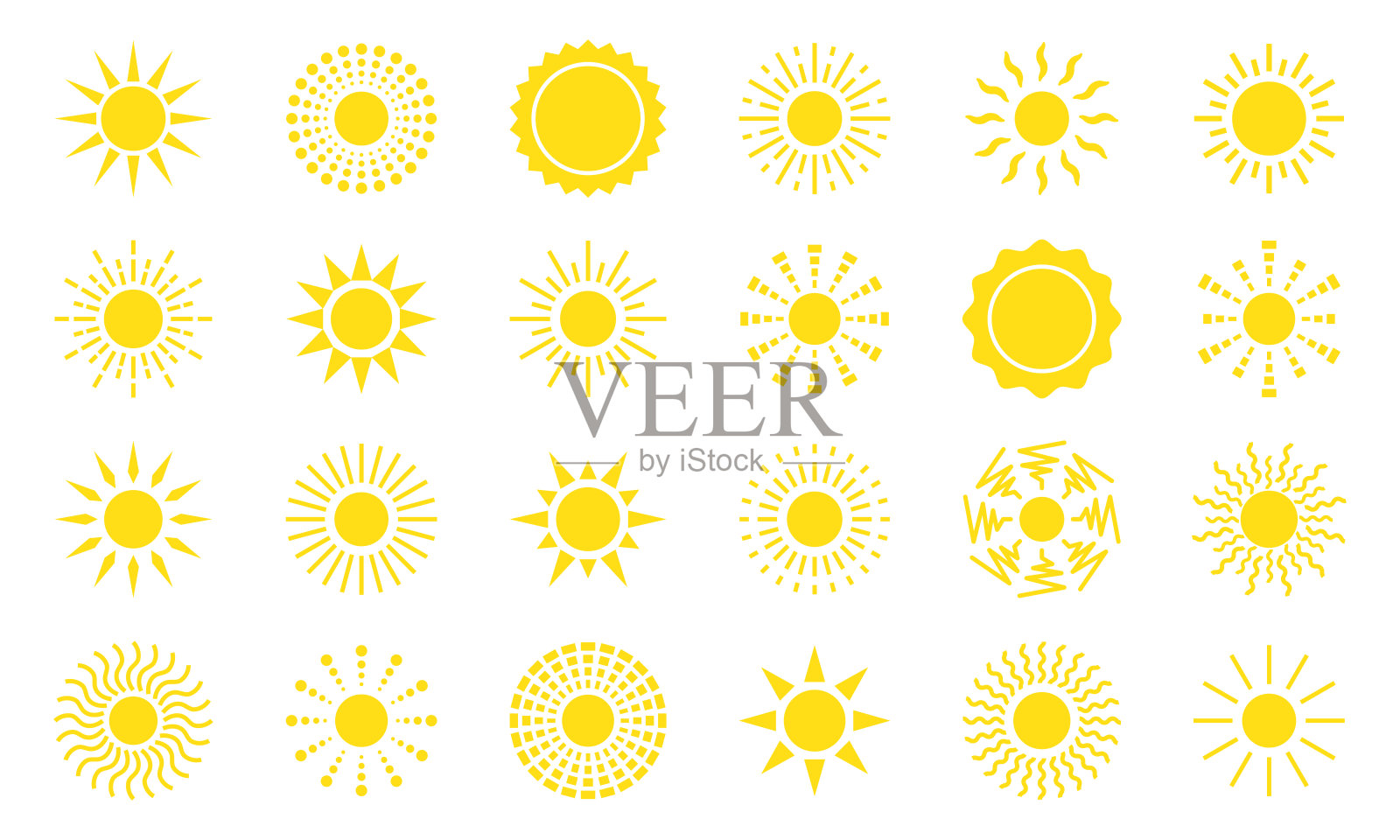 平太阳图标。太阳象形图。时尚矢量夏季符号网站设计，网页按钮，移动应用程序。插画图片素材