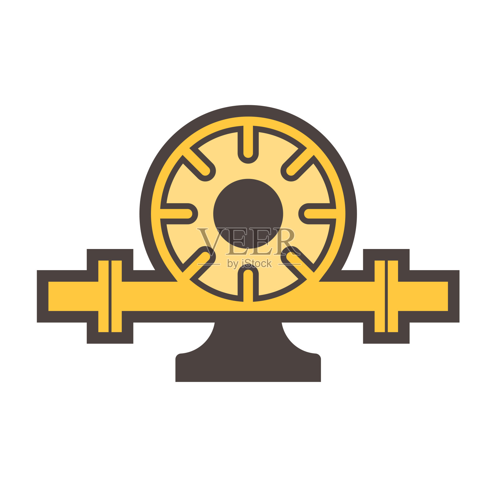 离心泵矢量图标设计用于管道，处理和农业。图标素材