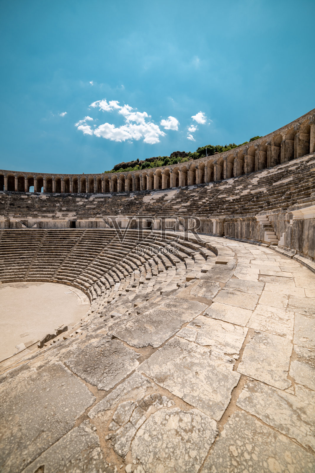 罗马竞技场阿斯彭多斯，贝尔奇兹-安塔利亚，土耳其。照片摄影图片