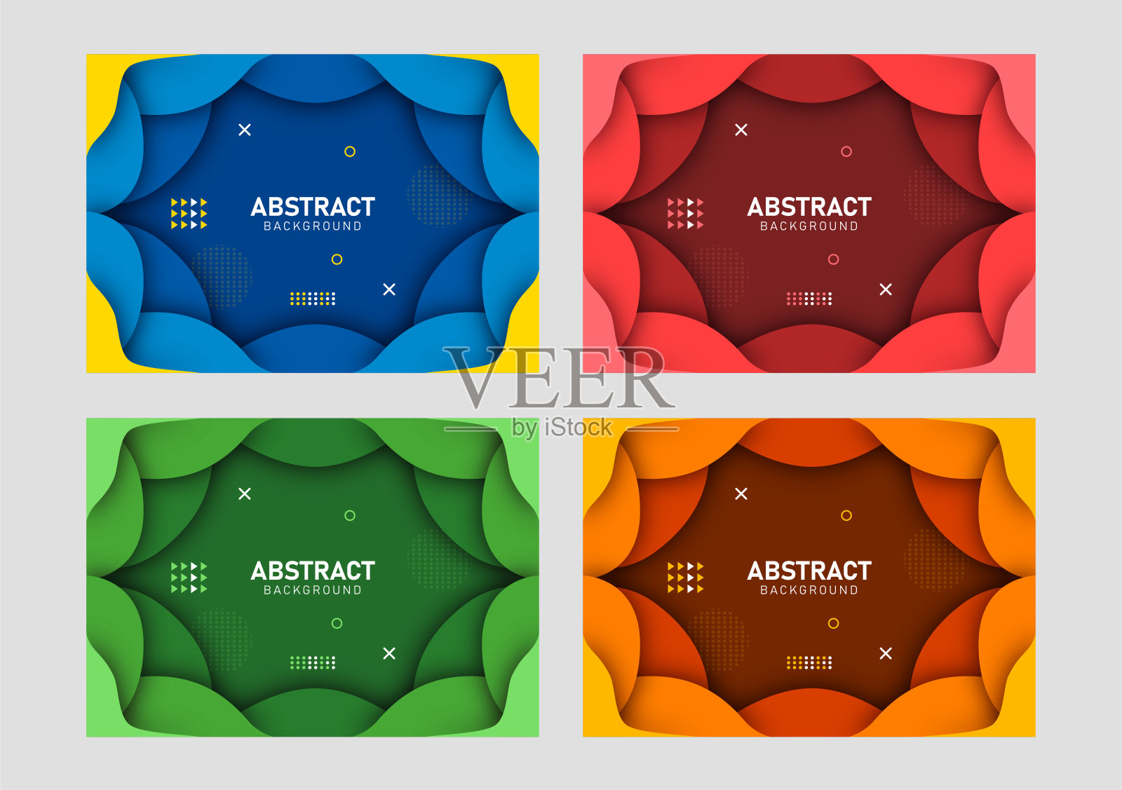 彩色液体和几何背景与流体梯度形状插画图片素材