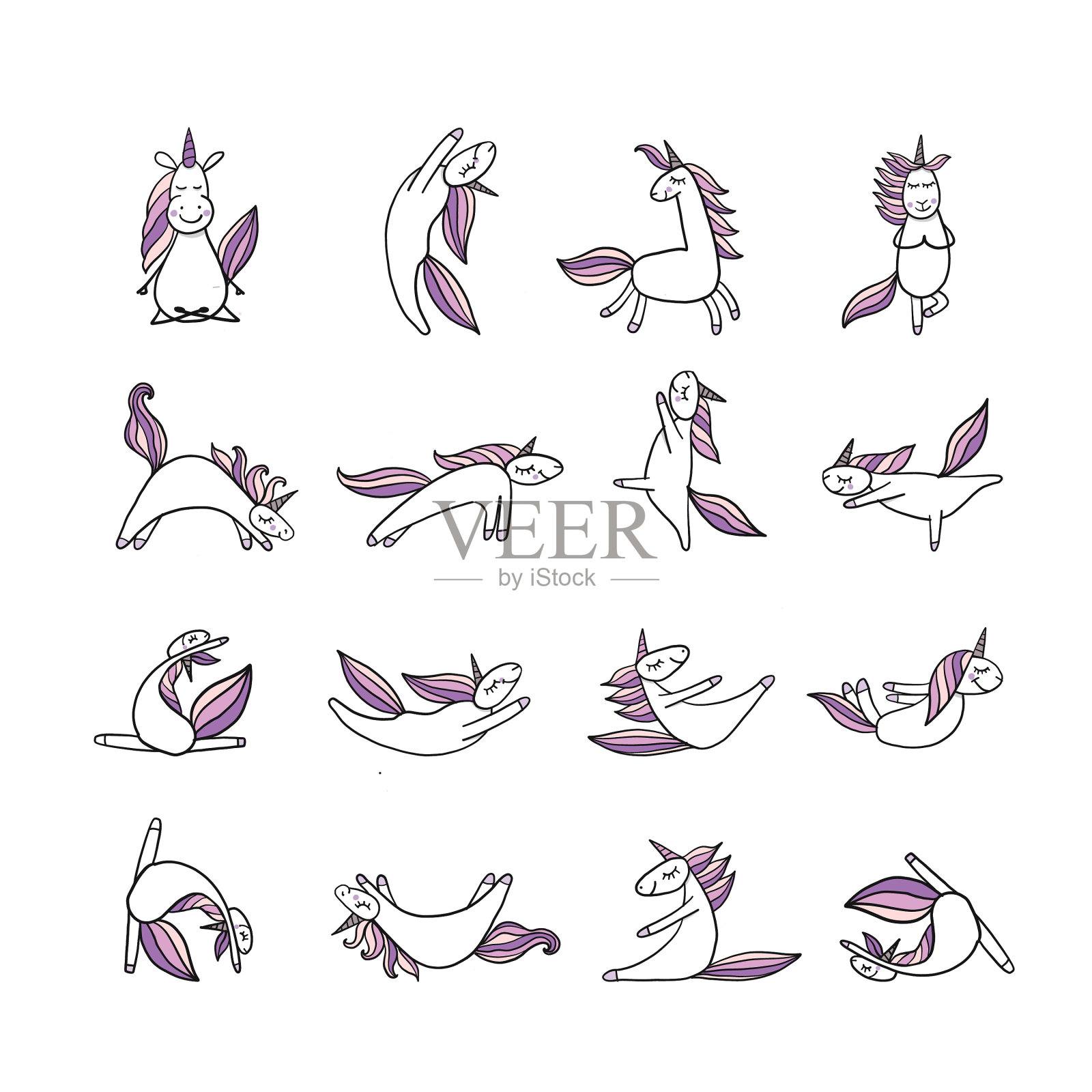 有趣的独角兽在为你的插画图片素材