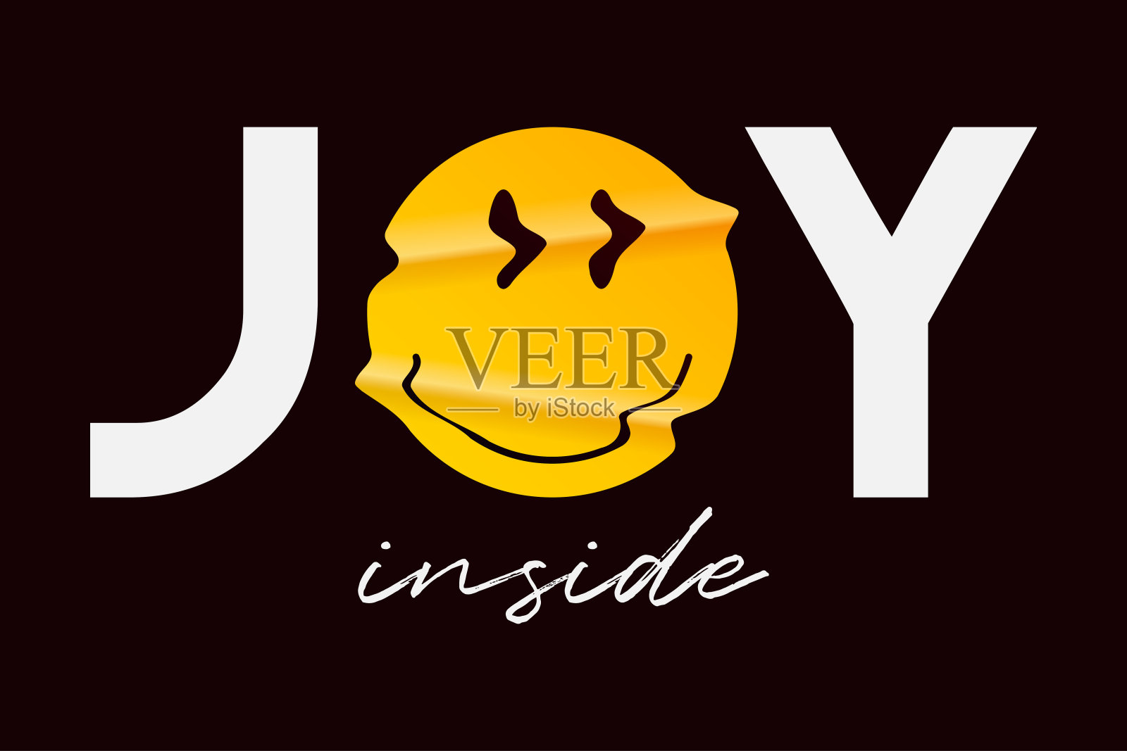 t恤设计的表情微笑和口号。t恤上的真实皱巴巴的微笑表情。服装平面设计。向量插画图片素材