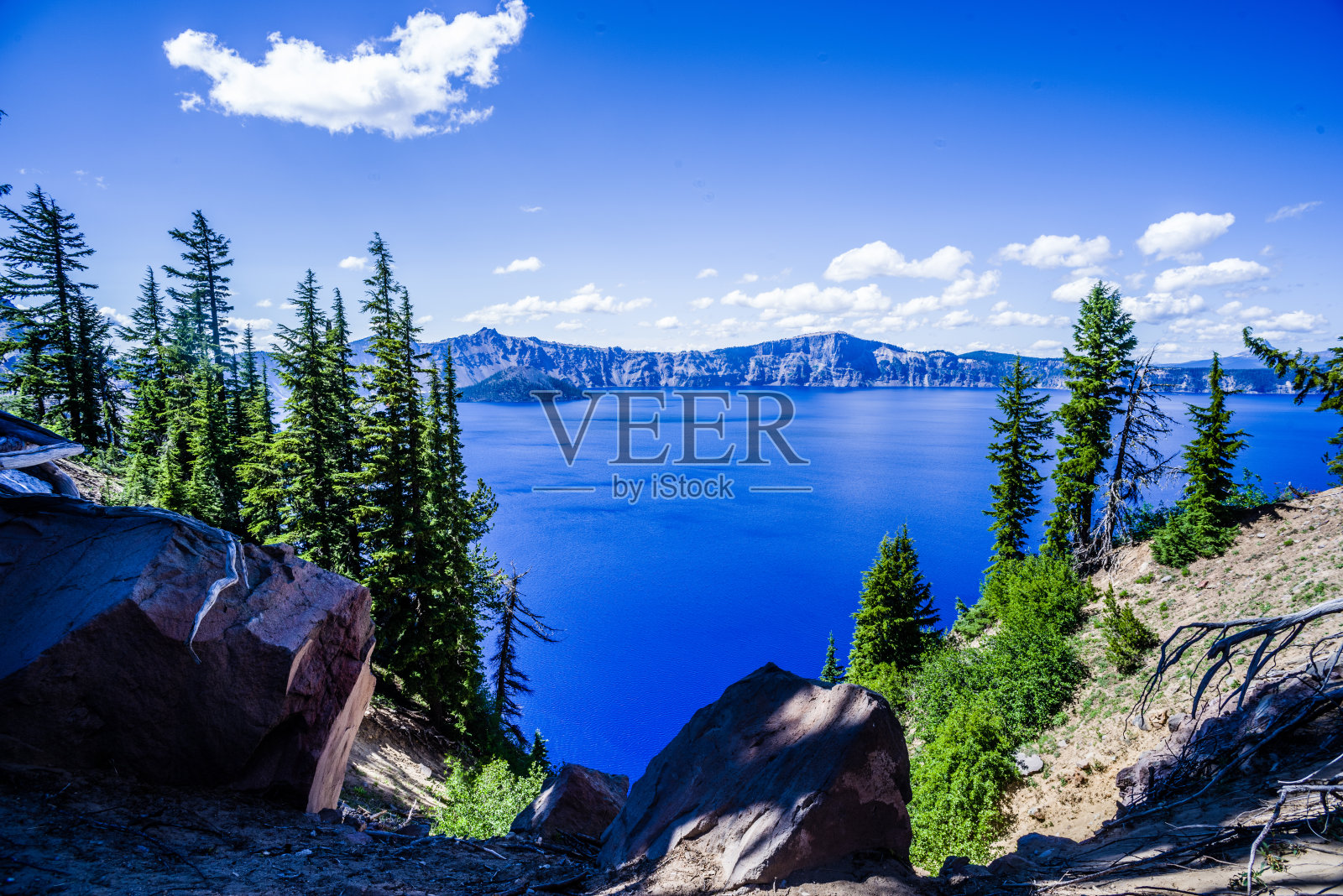 克利特火山口湖俄勒冈照片摄影图片