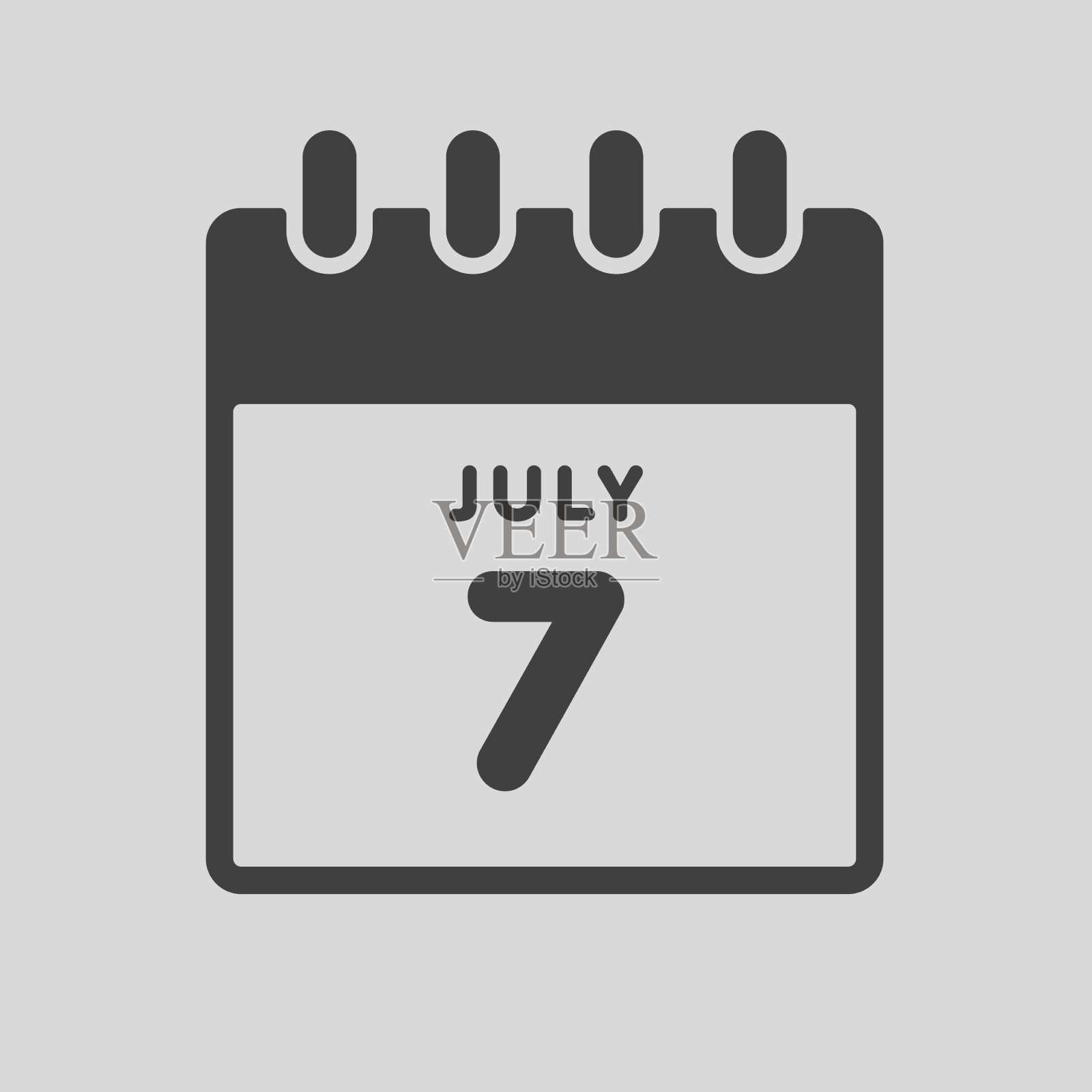 图标日日期7月7日模板日历页插画图片素材