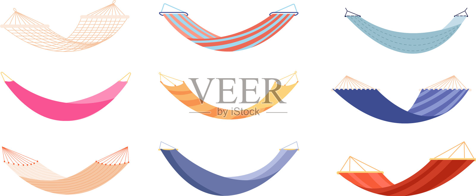 吊床放松吊床现代放松插画图片素材