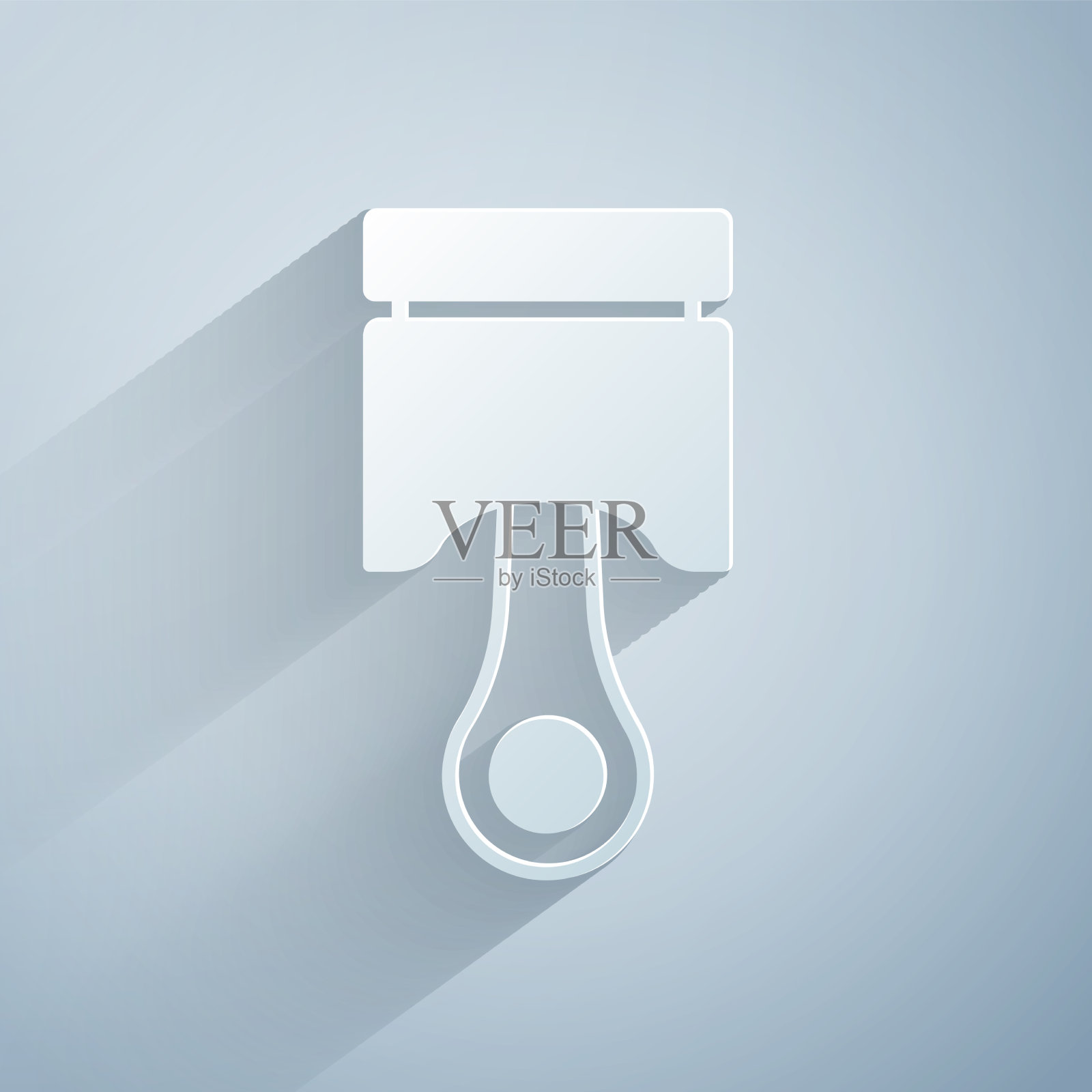 剪纸发动机活塞图标孤立在灰色插画图片素材