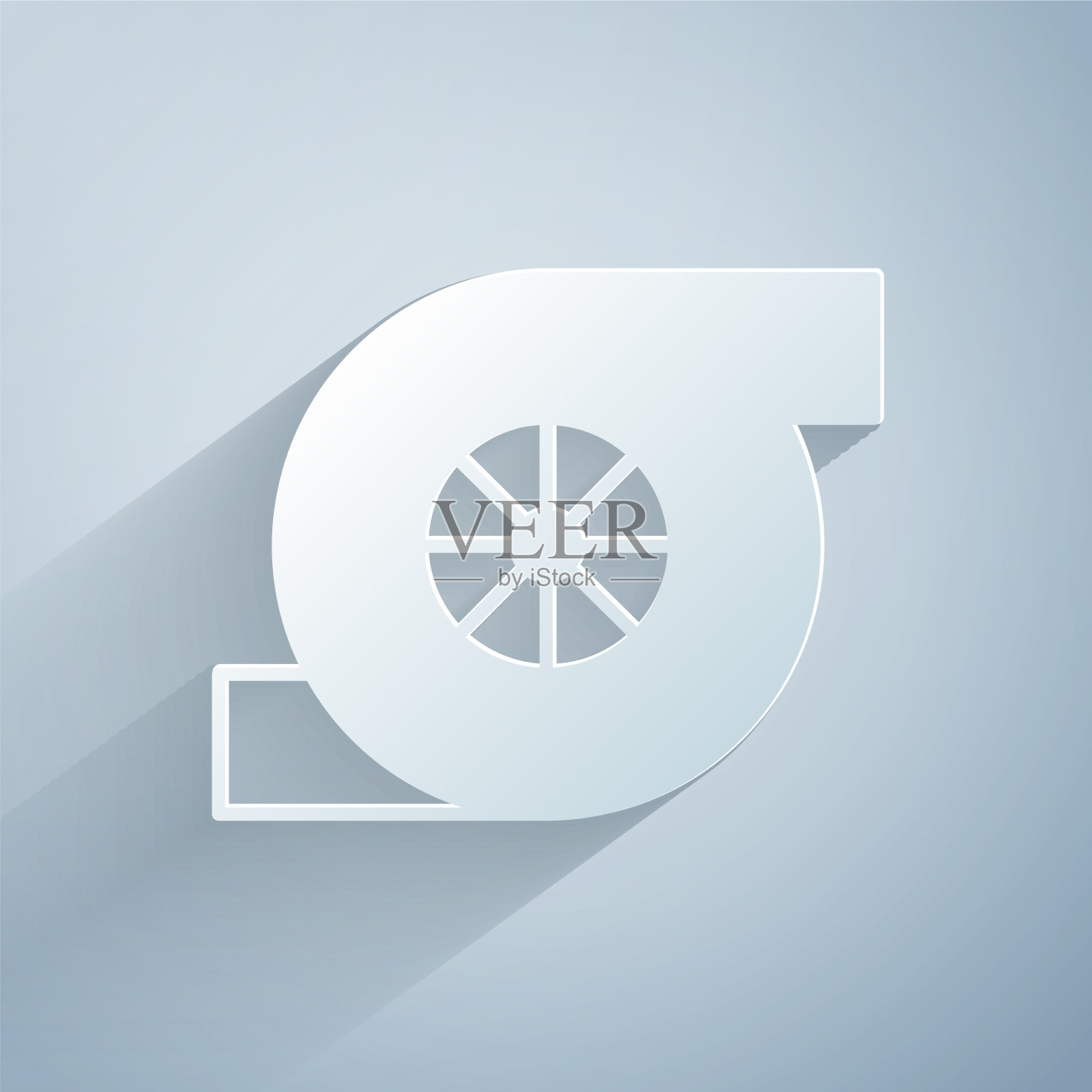 纸切割汽车涡轮增压器图标隔离上插画图片素材