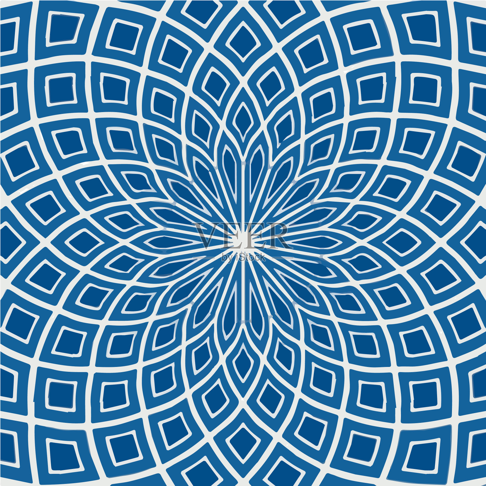 简单的曼荼罗与几何图案插画图片素材