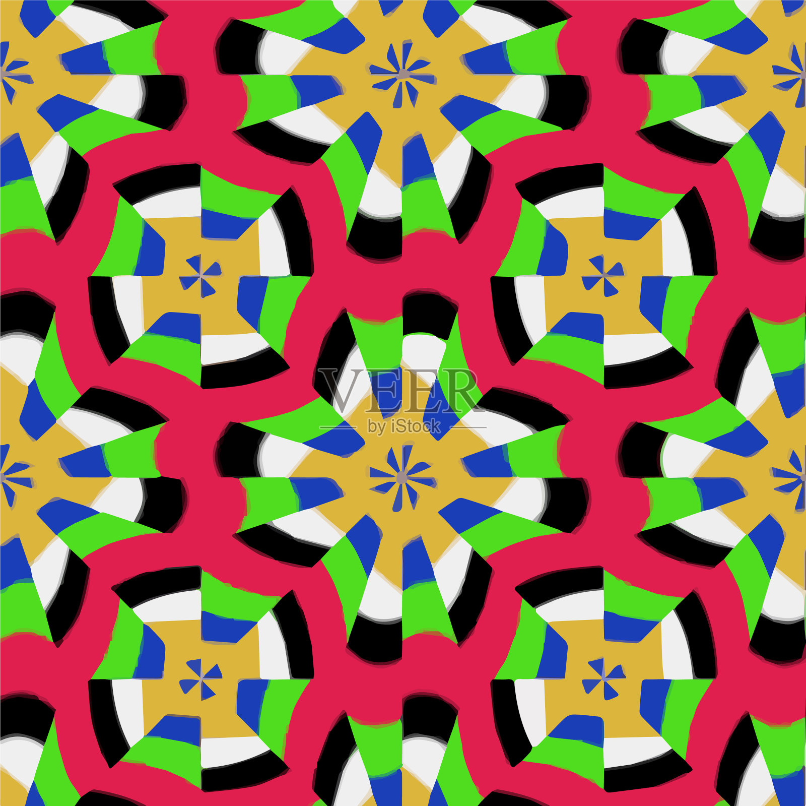 带有三角形元素的几何图案插画图片素材