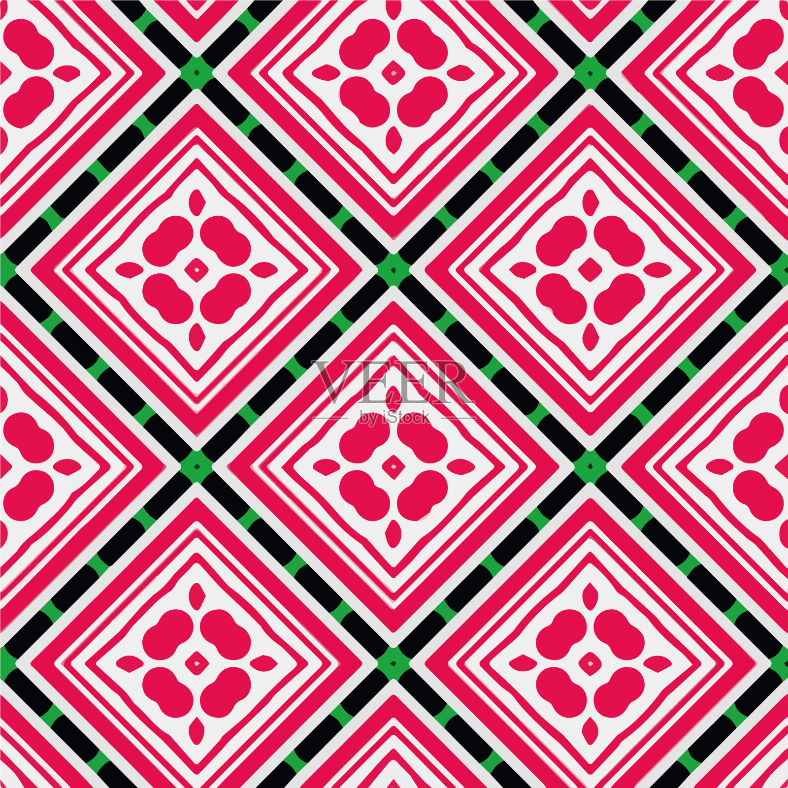 带有三角形元素的几何图案插画图片素材