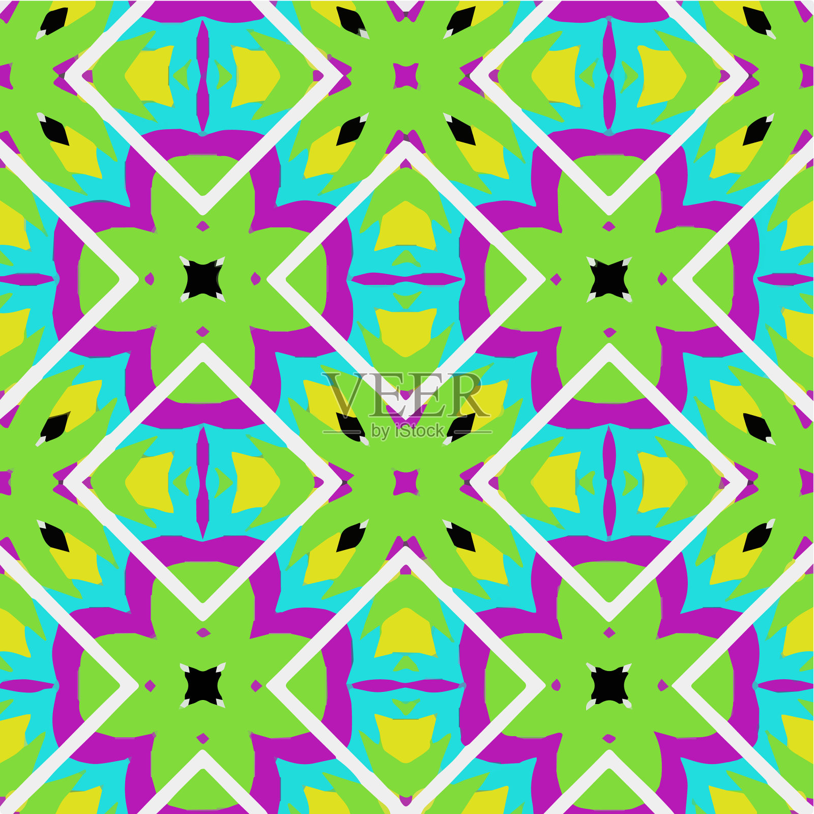 带有三角形元素的几何图案插画图片素材