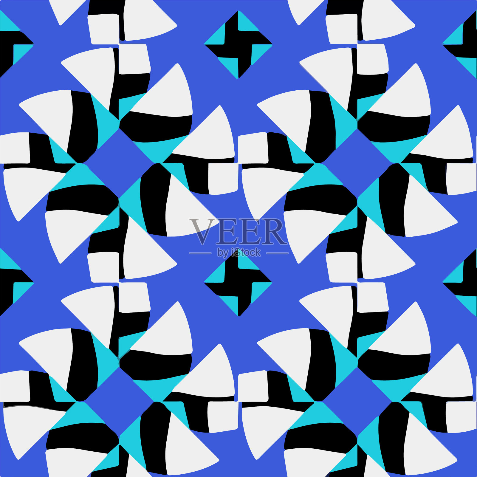 带有三角形元素的几何图案插画图片素材