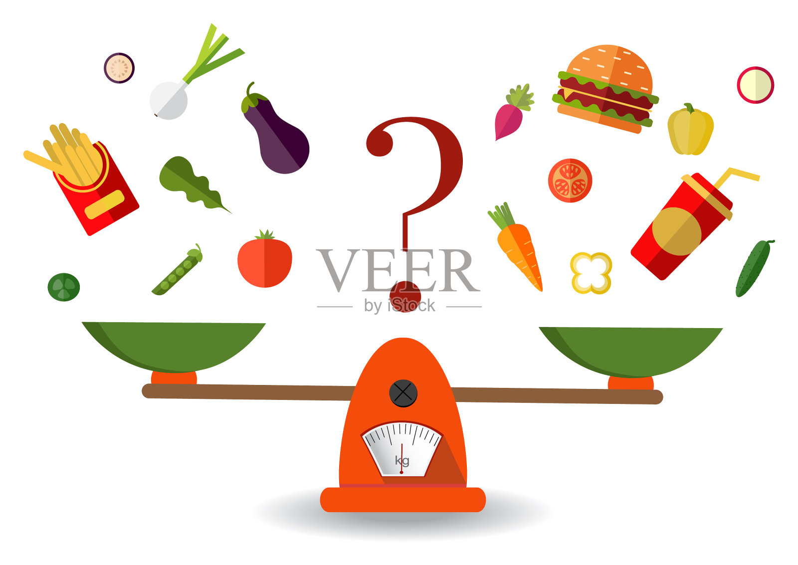 平面设计理念减肥健康插画图片素材