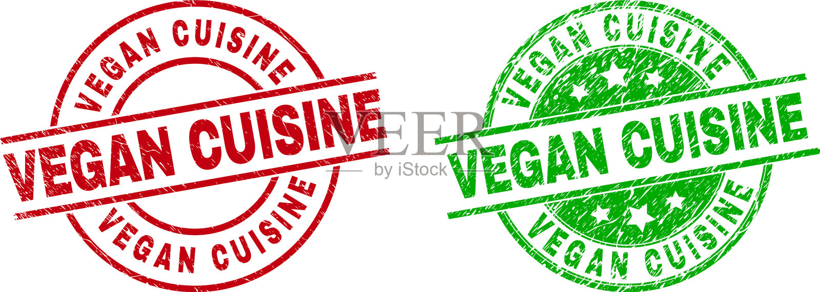 素食烹饪圆形海豹与污垢表面插画图片素材