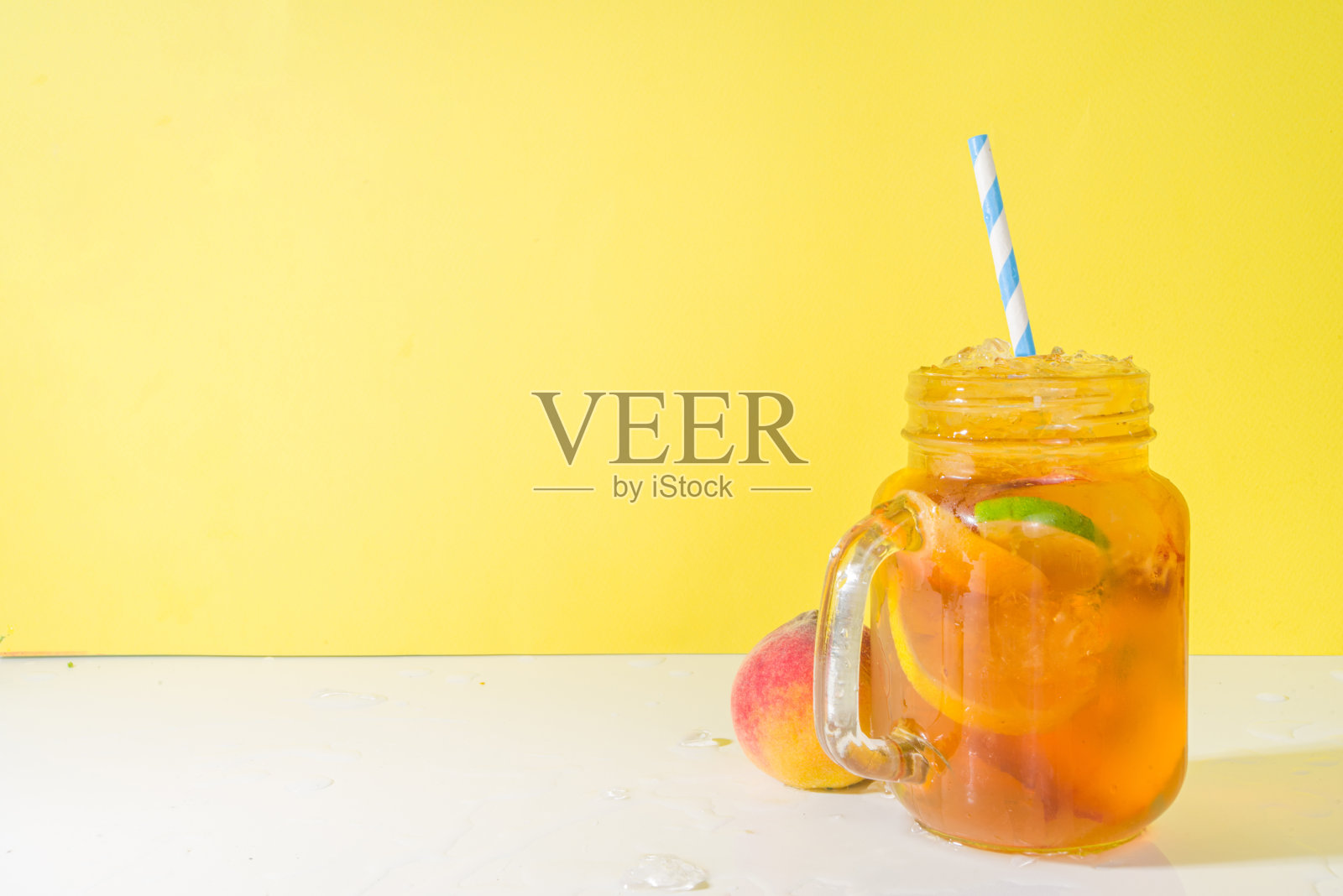 冰蜜桃茶照片摄影图片