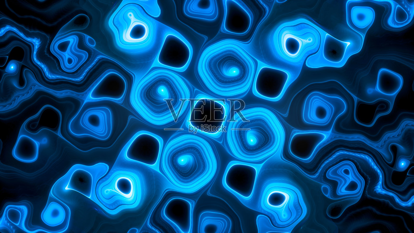 蓝色发光的瘤形分形抽象背景照片摄影图片