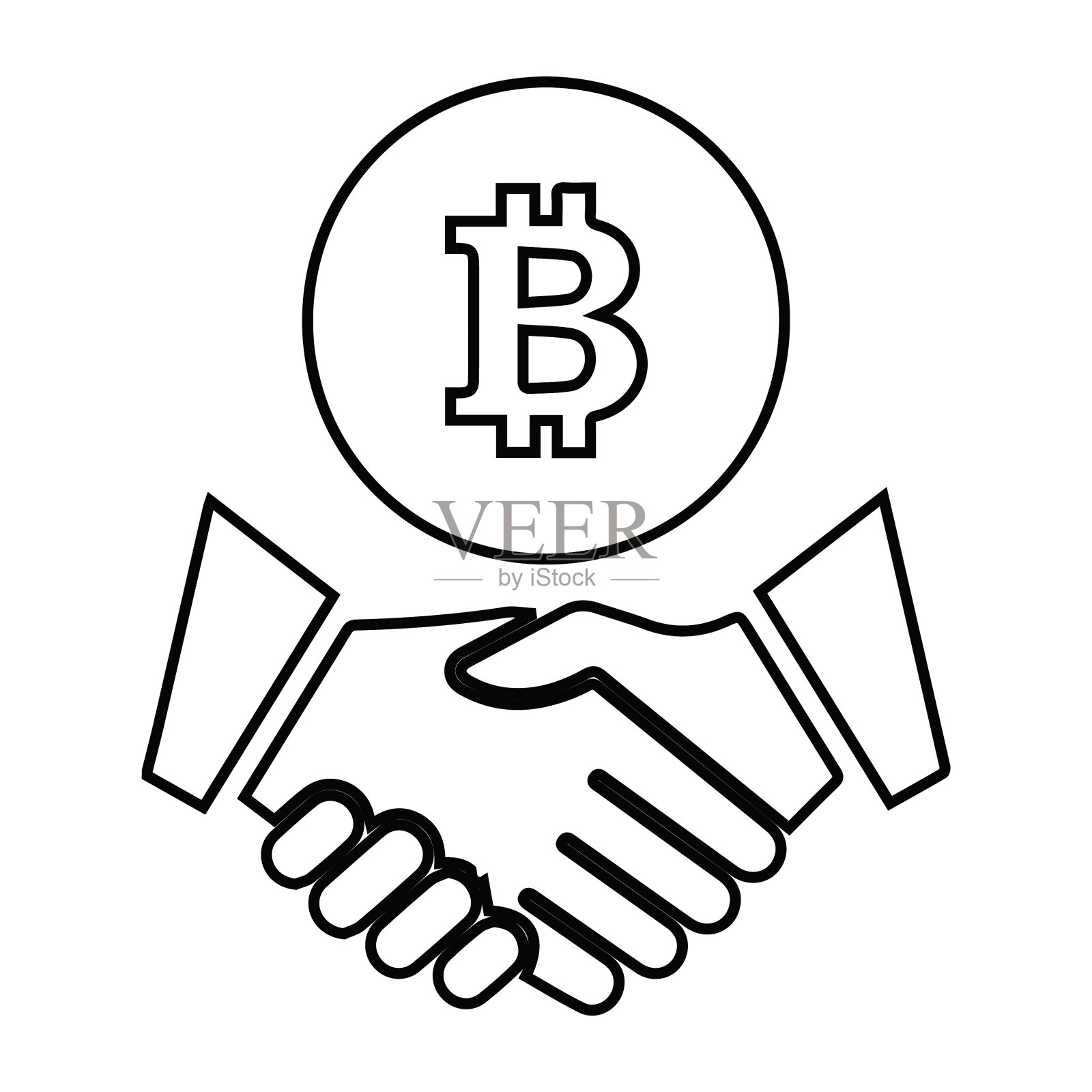 信任，比特币，比特币交易图标插画图片素材