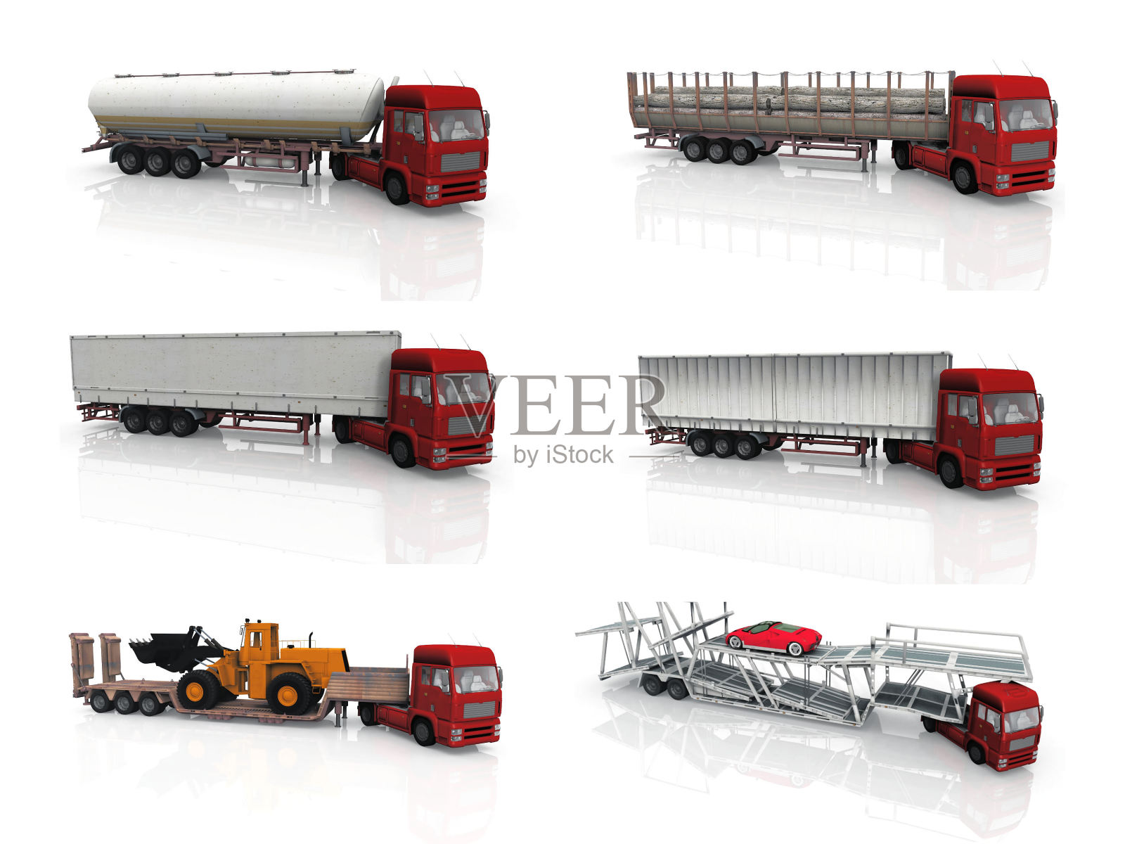 红色卡车的组成照片摄影图片