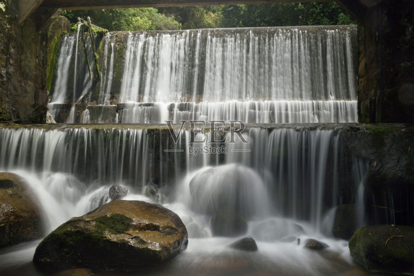 瀑布在塞拉多斯Órgãos，在Teresópolis，里约热内卢de里约热内卢。长曝光拍摄照片摄影图片