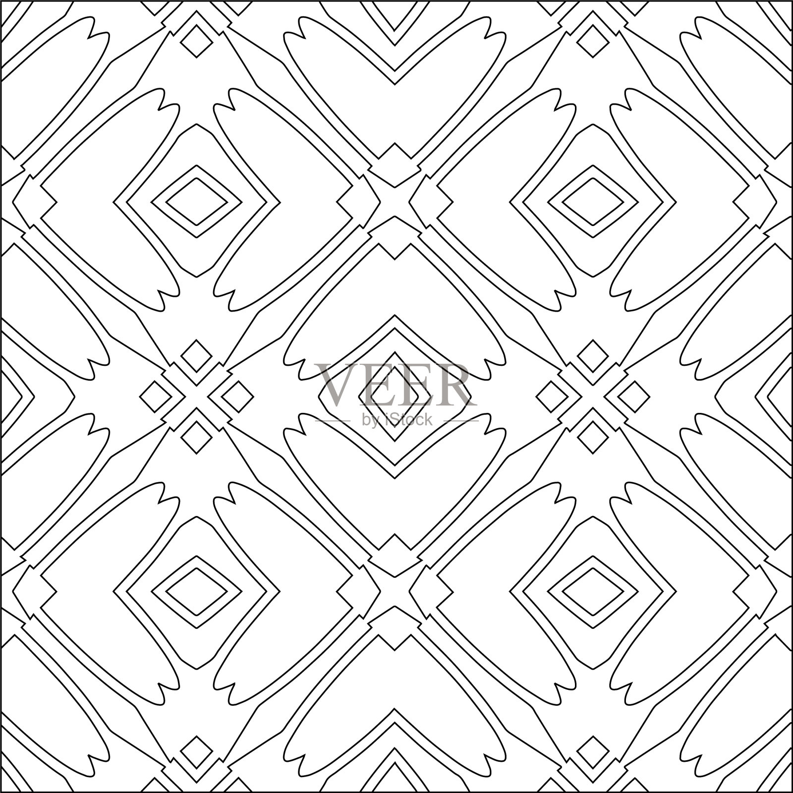 带有三角形元素的几何图案插画图片素材