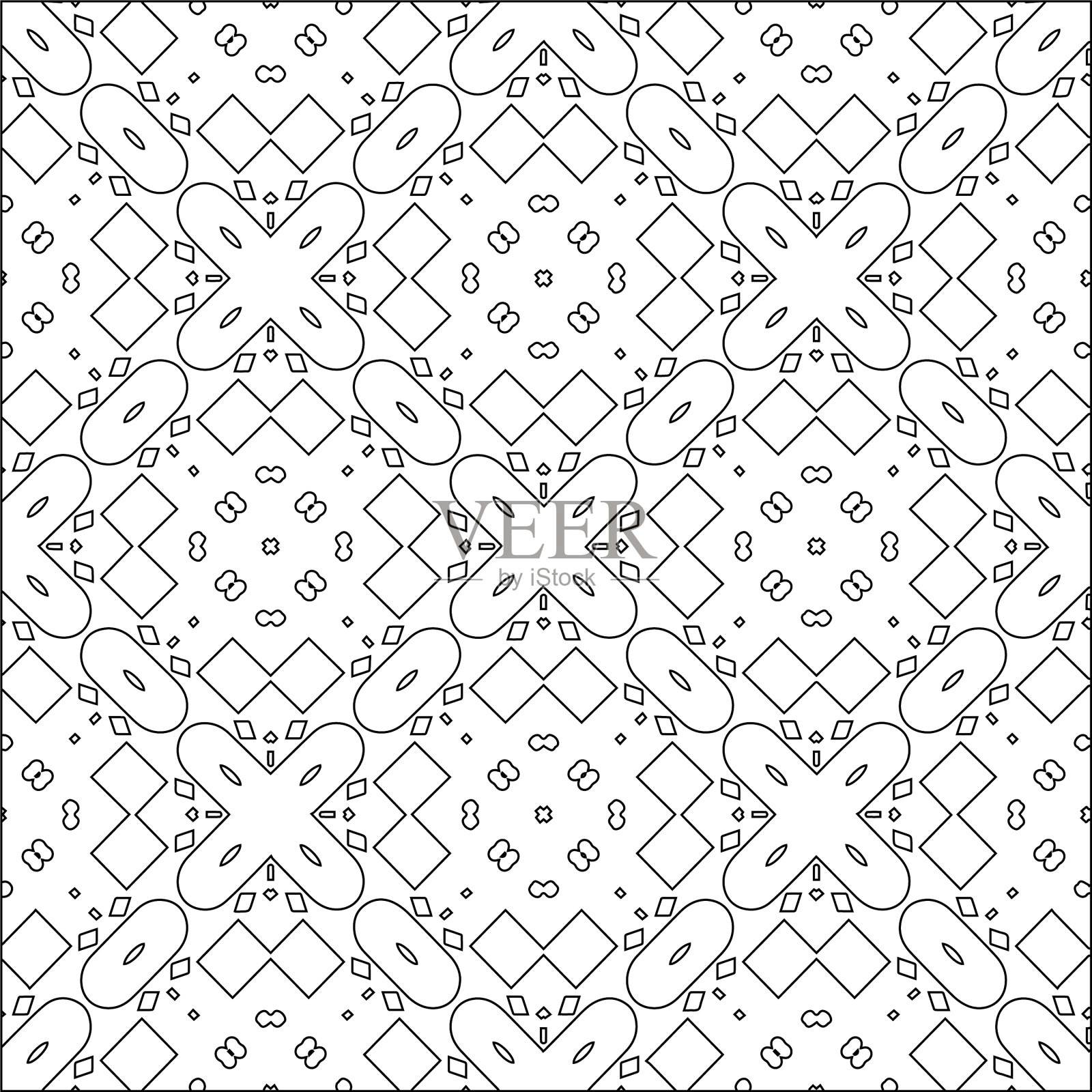 带有三角形元素的几何图案插画图片素材