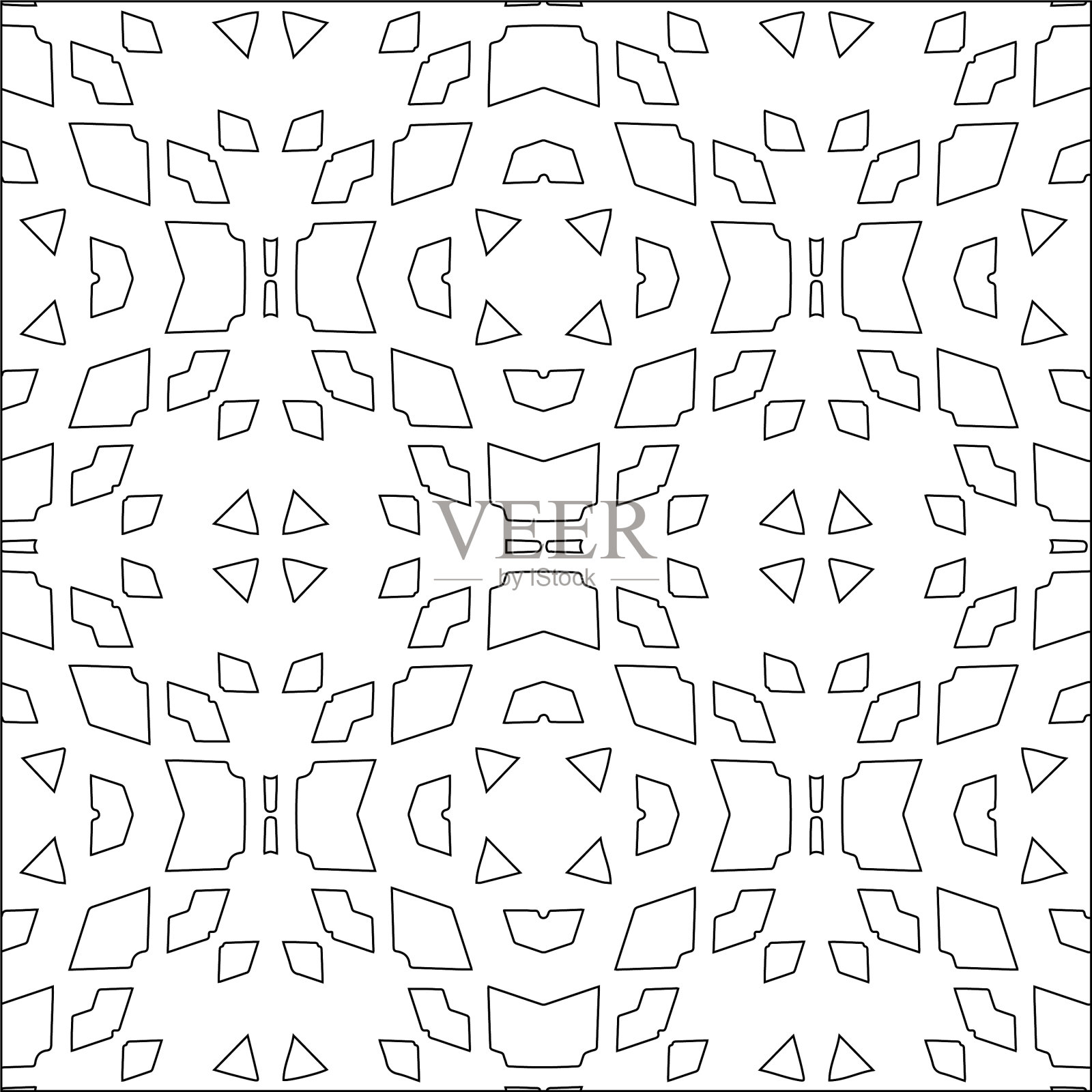 带有三角形元素的几何图案插画图片素材