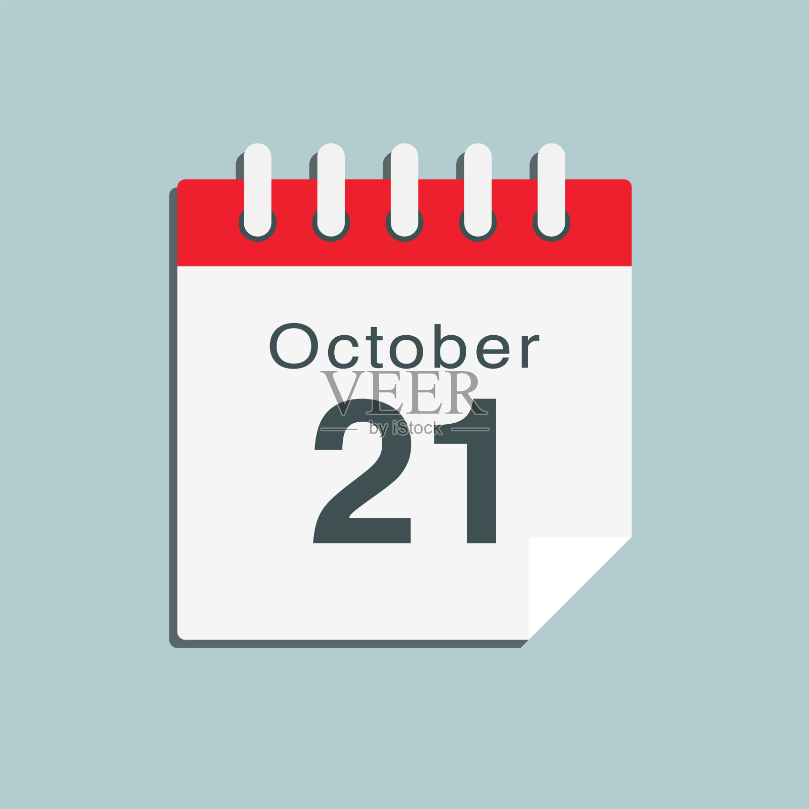 图标日日期10月21日，模板日历页插画图片素材