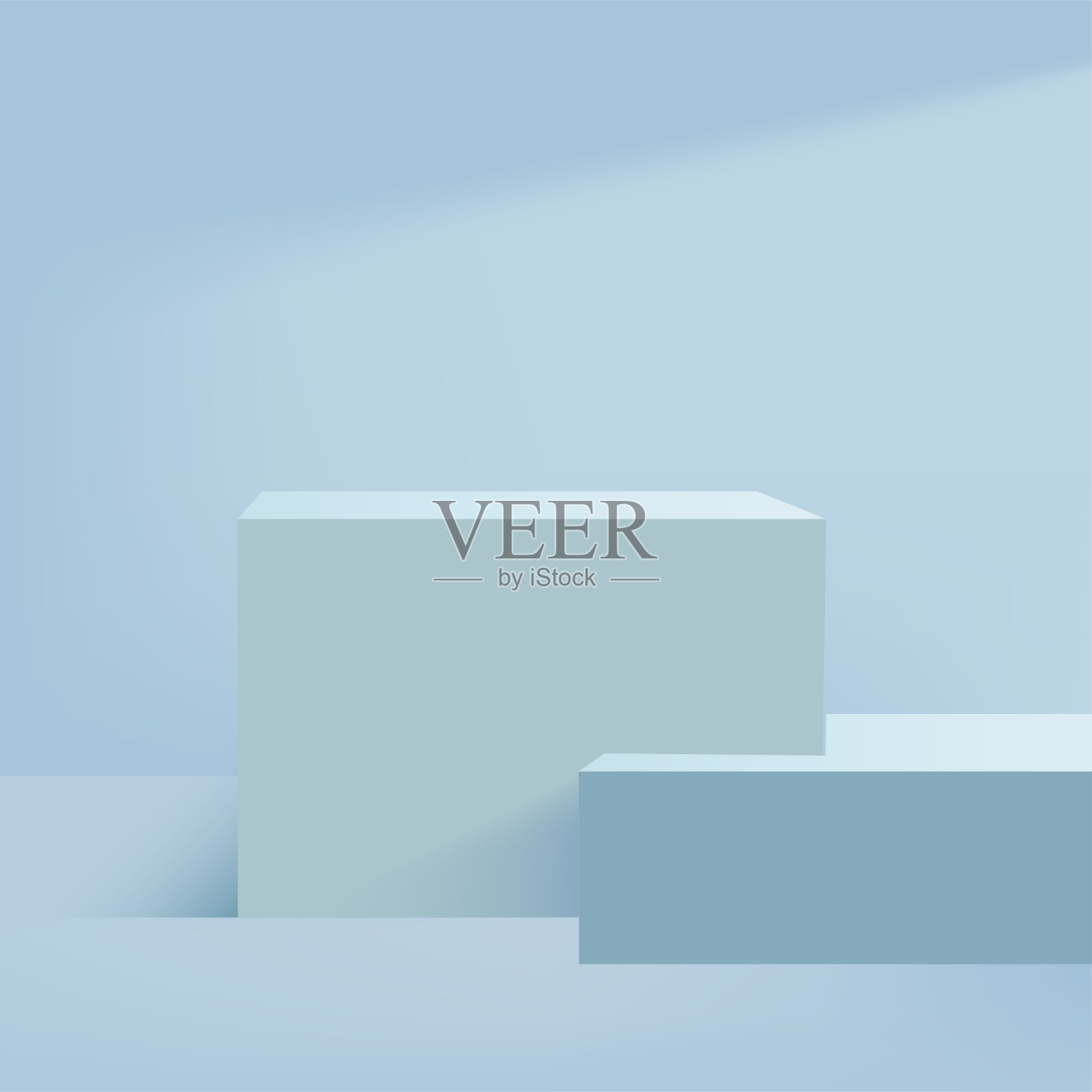 抽象背景与蓝色几何3d讲台。矢量图插画图片素材