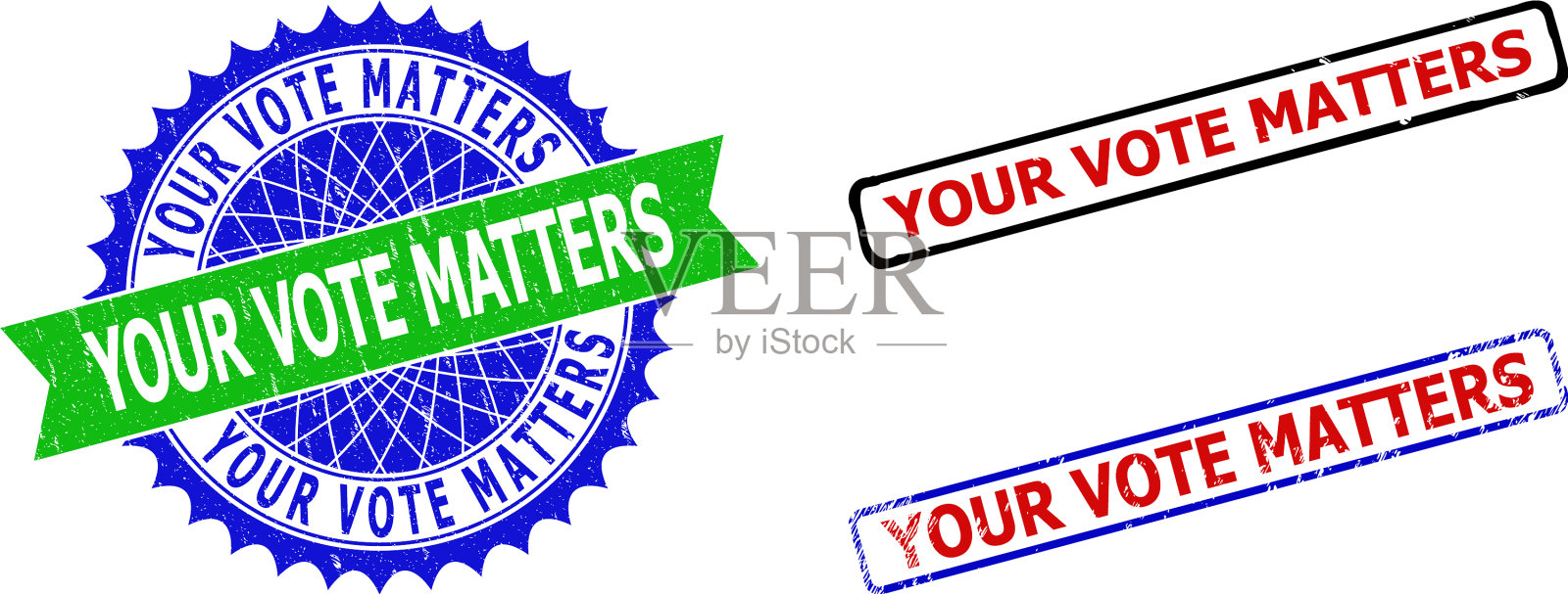 你的投票事项玫瑰形和矩形两色插画图片素材