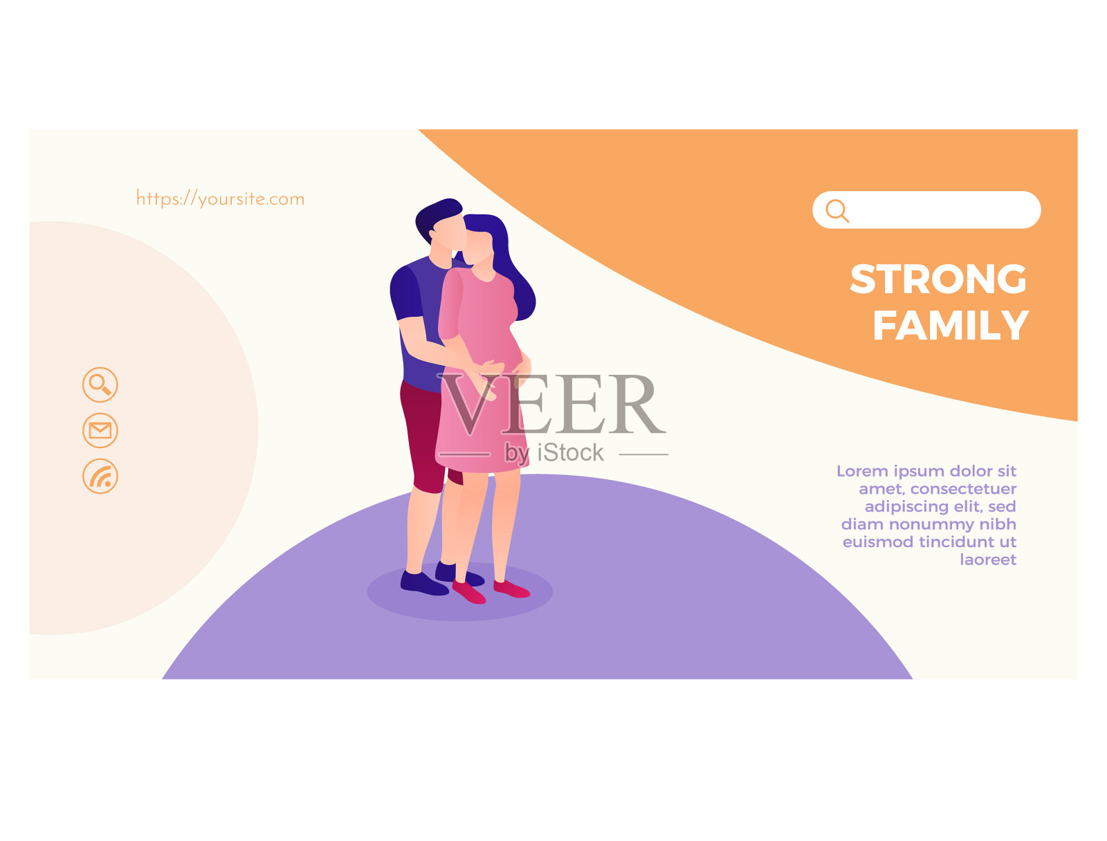 强势家庭登陆页面平面设计模板设计模板素材