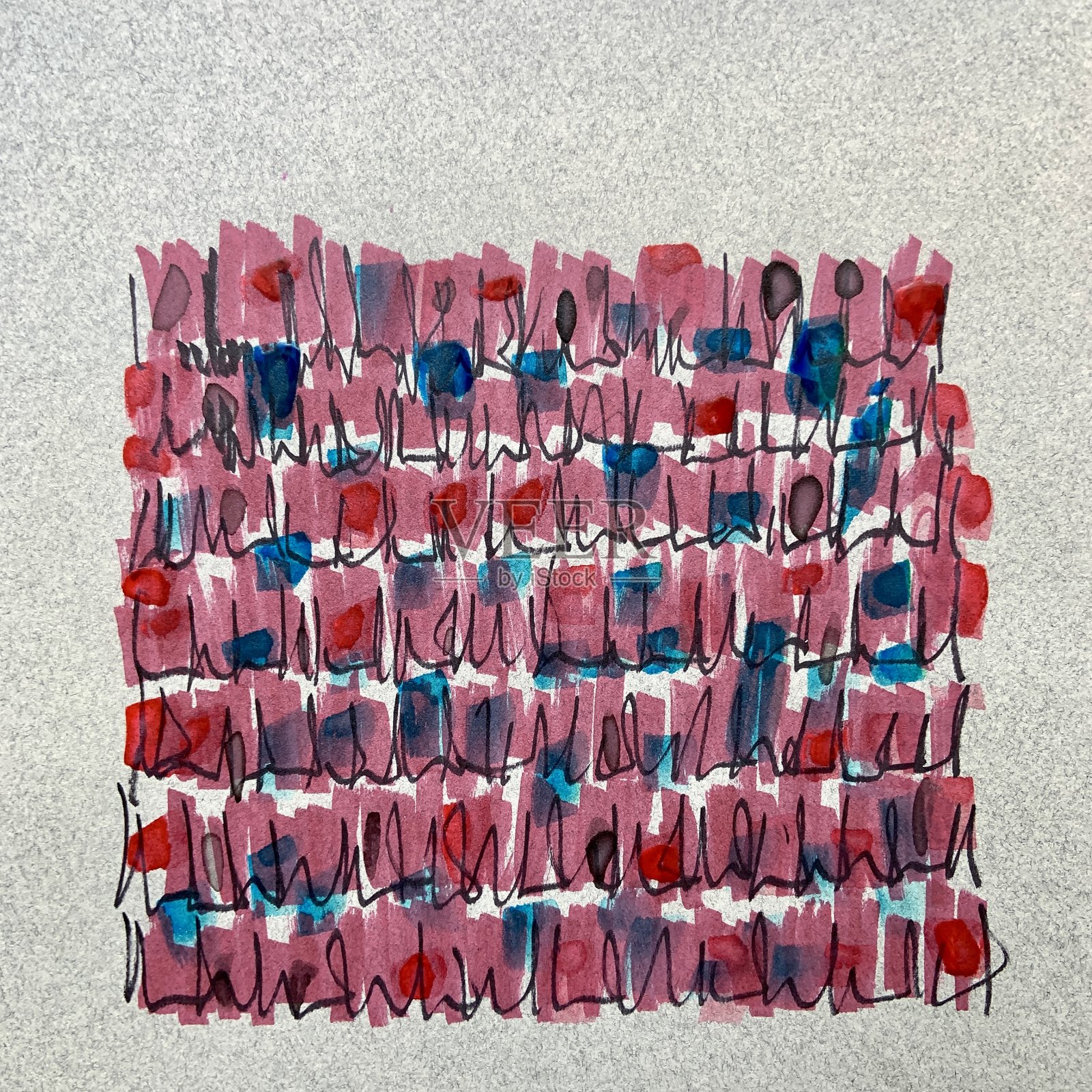 分阶段的抽象混合媒介绘画插画图片素材