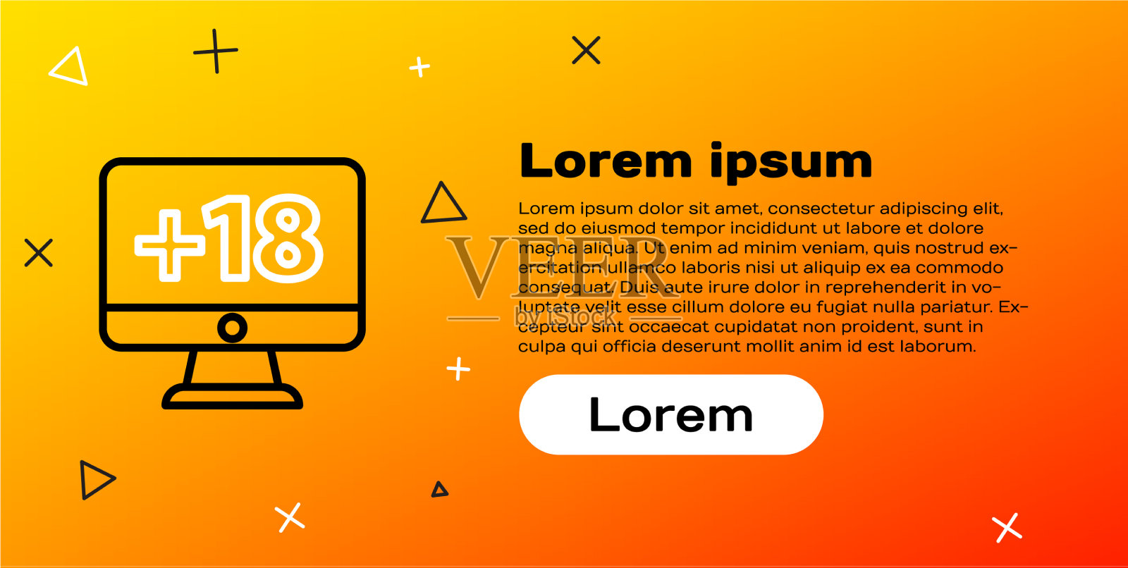 行电脑显示器18 +内容图标插画图片素材