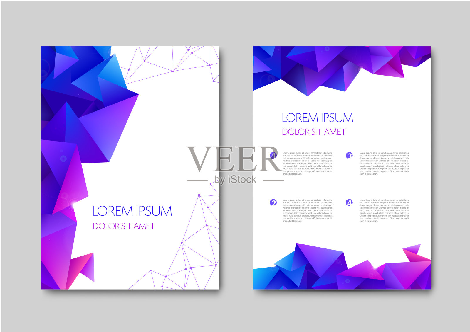 一套向量明亮抽象多边形当代模板，海报，海报，小册子，横幅，传单，背景等。小面，低聚模板覆盖设计模板素材