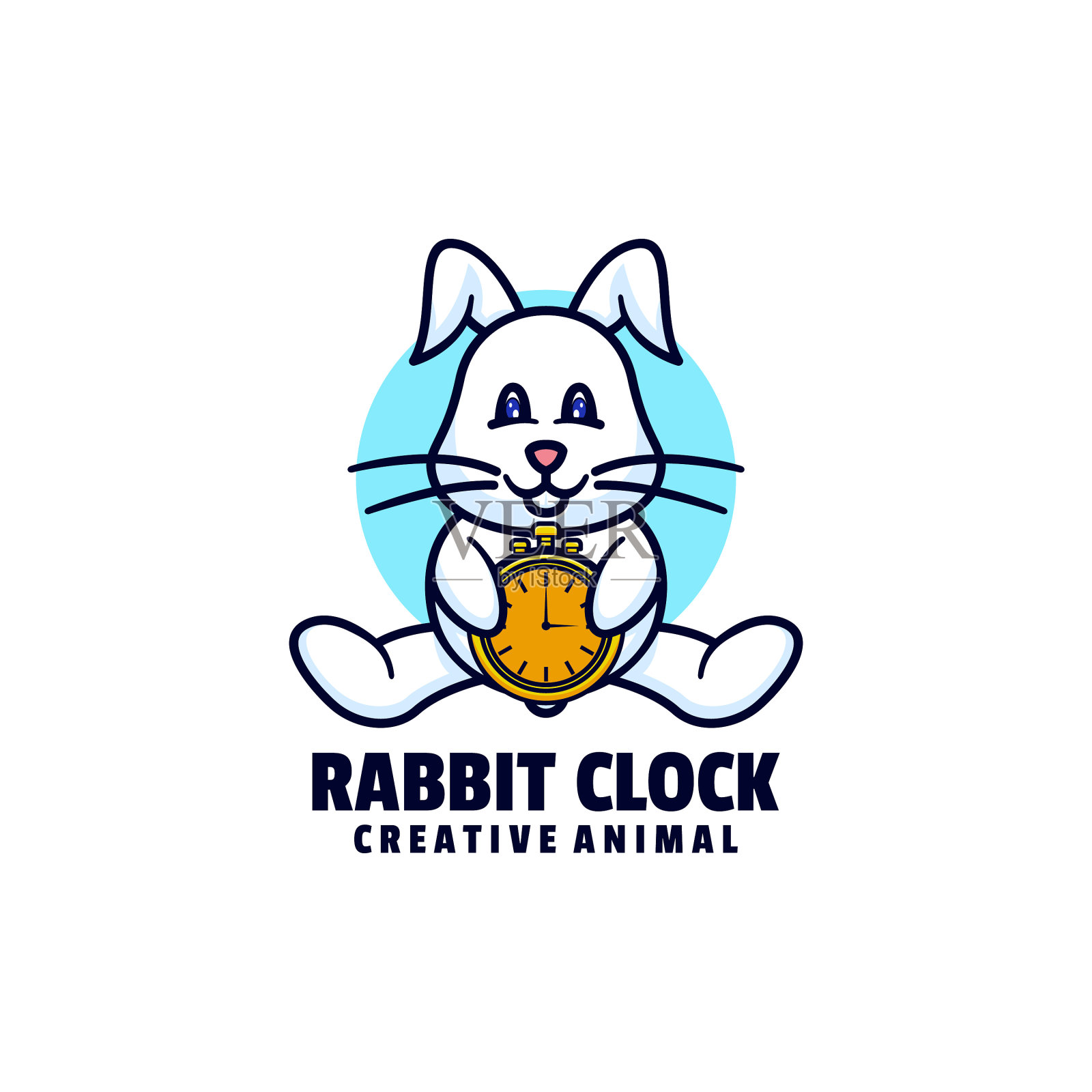 标志兔子吉祥物卡通风格插画图片素材
