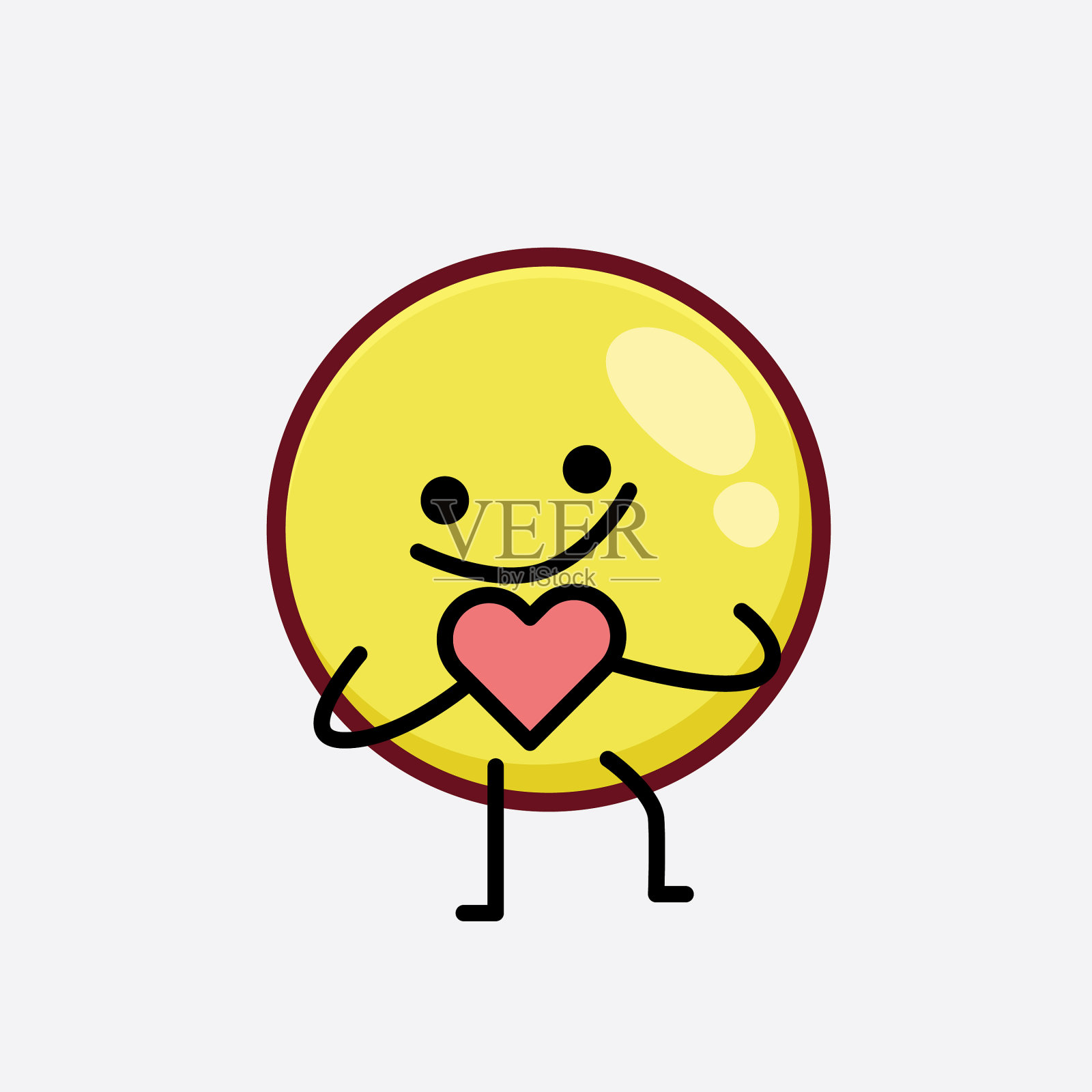 黄色的表情符号可爱的人物与简单的脸插画图片素材